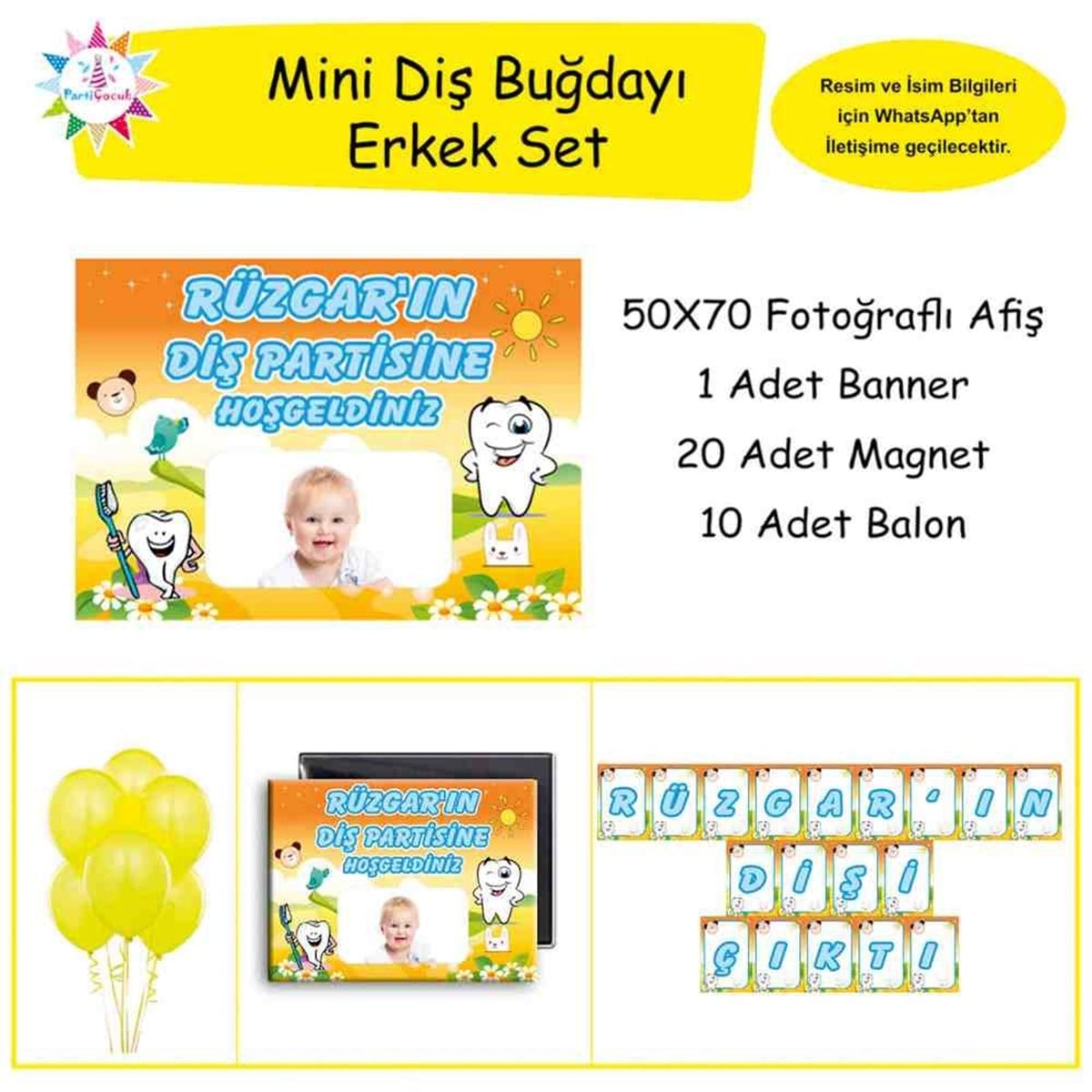 Diş Partisi Kavuniçili Süsleri Mini Set 