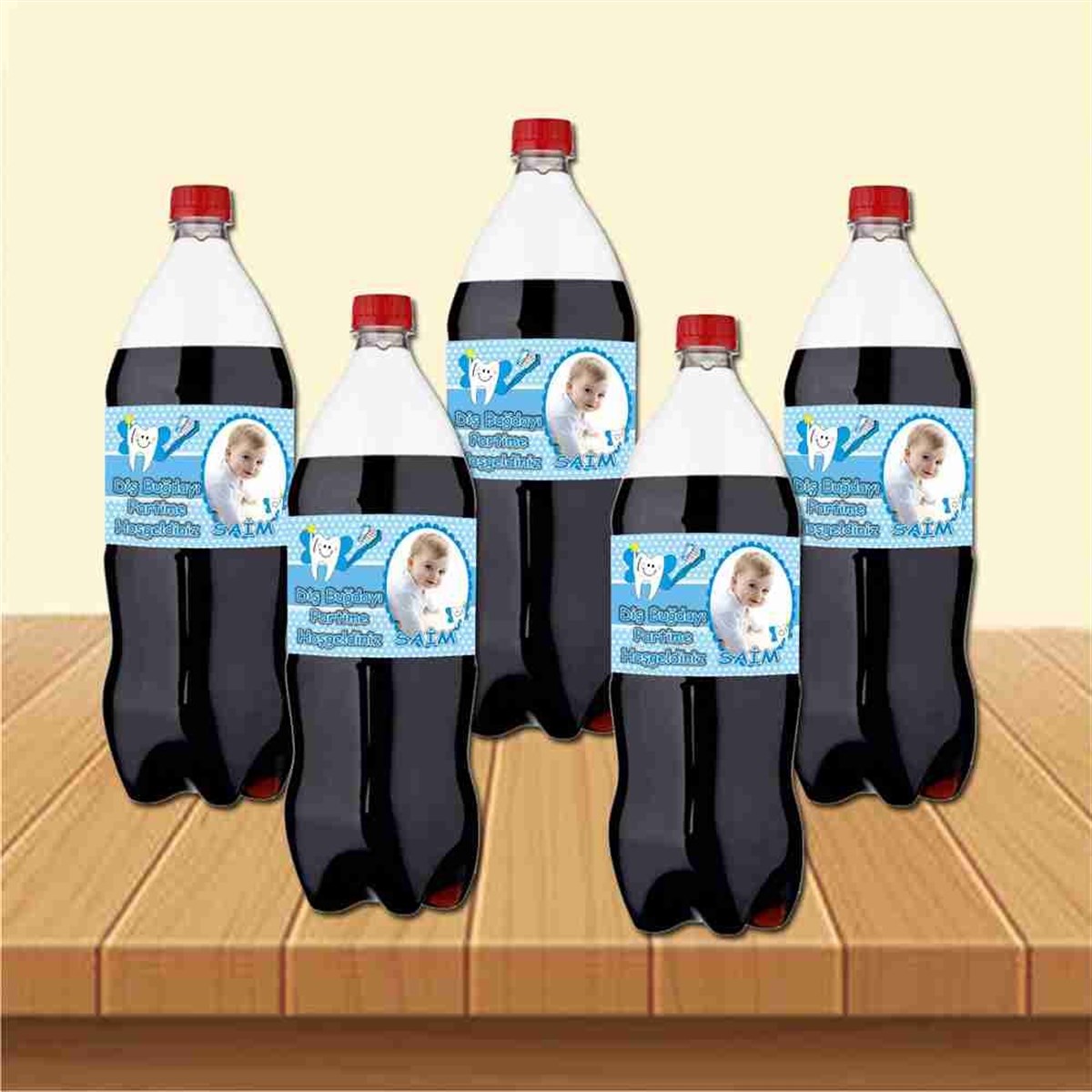 Diş Partisi Mavi Puantiyeli Cola Şisesi Bandı 
