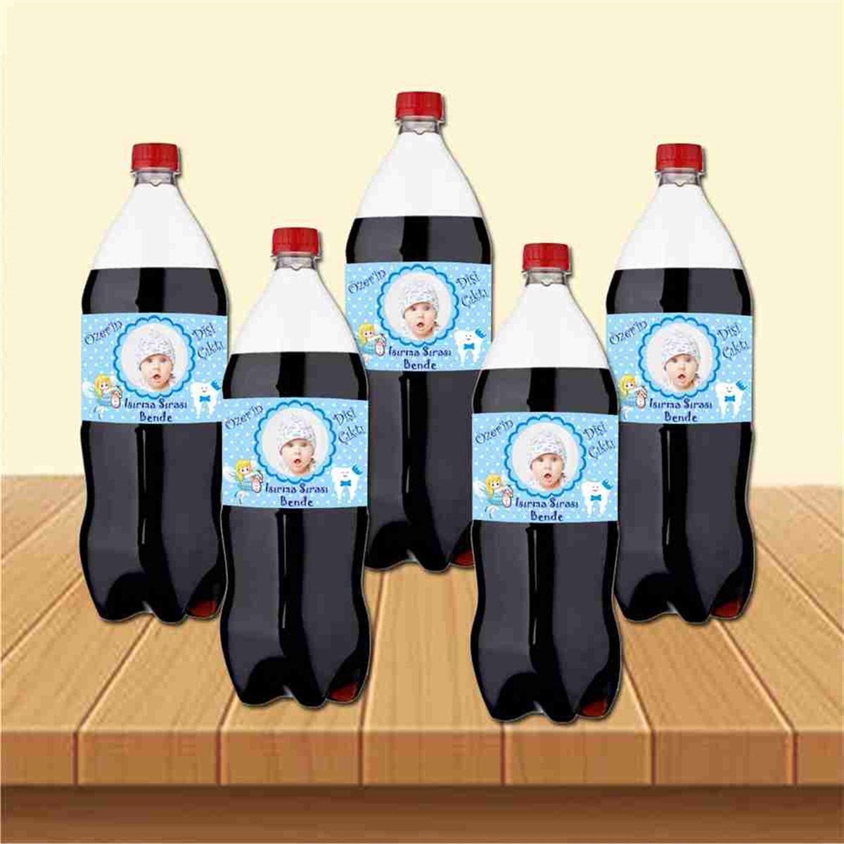 Diş Partisi Melekli Dişli Mavi Cola Şisesi Bandı 
