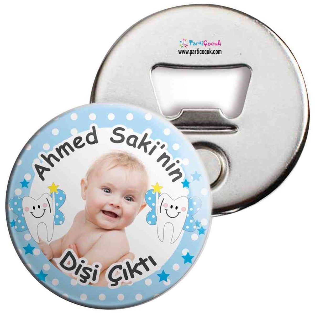 Diş Partisi Melekli Mavi Tema Açacaklı Magnet 