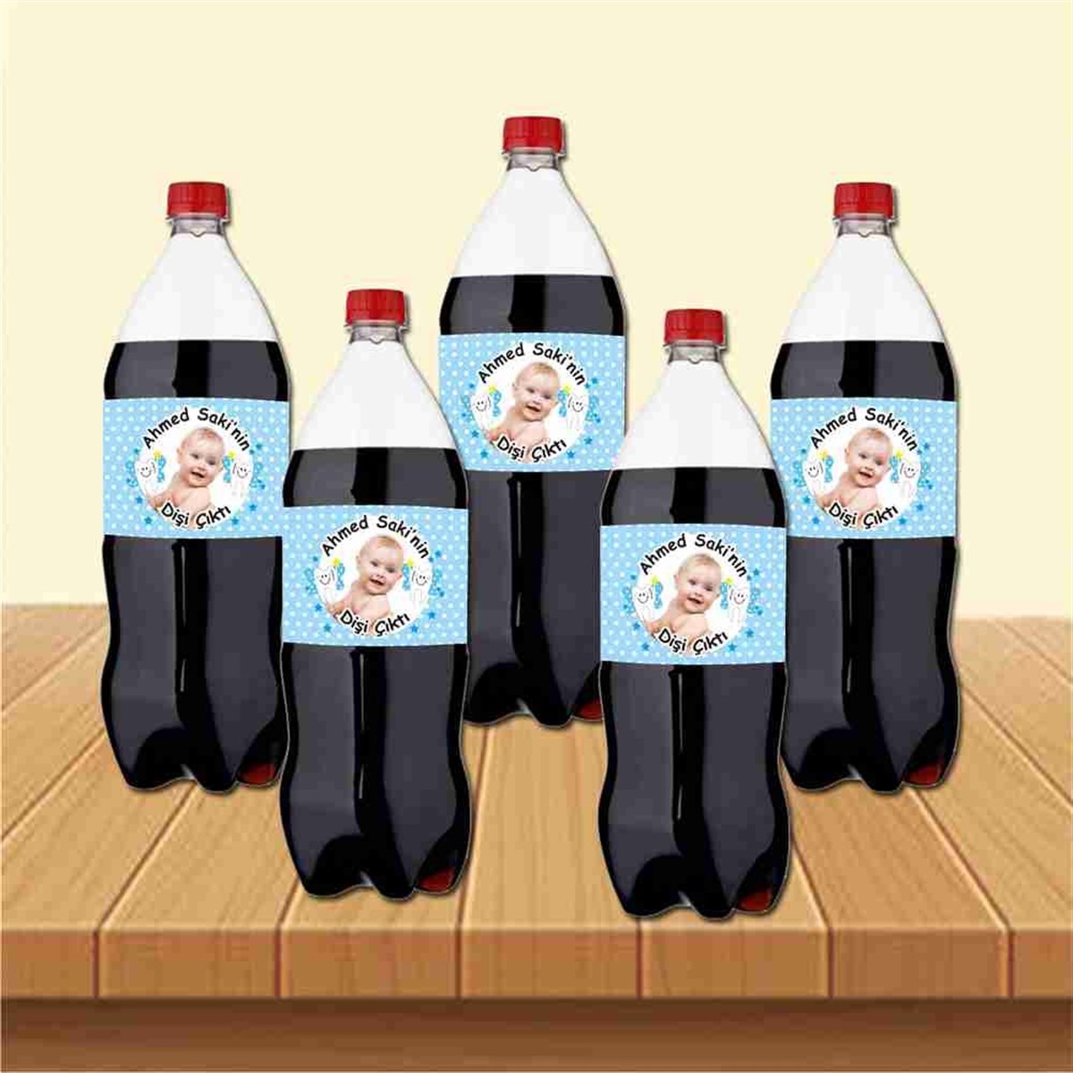 Diş Partisi Melekli Mavi Tema Cola Şisesi Bandı 