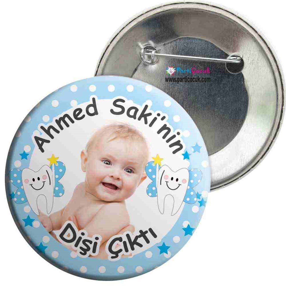 Diş Partisi Melekli Mavi Tema İğneli Rozet 