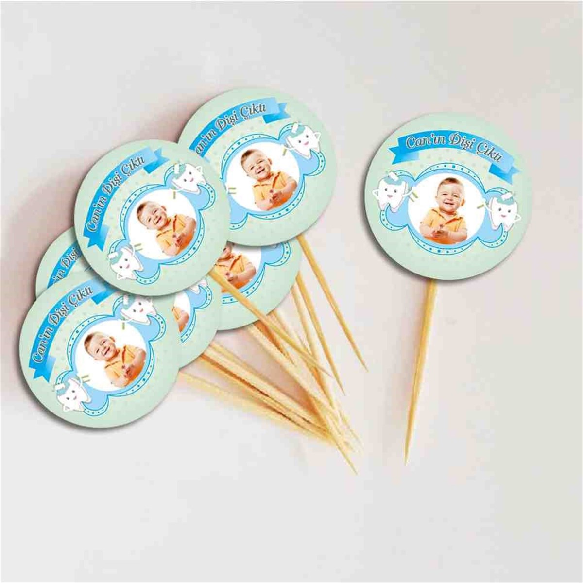 Diş Partisi Mint Duş Alan Diş Konsepti Cupcake Kurdanı 