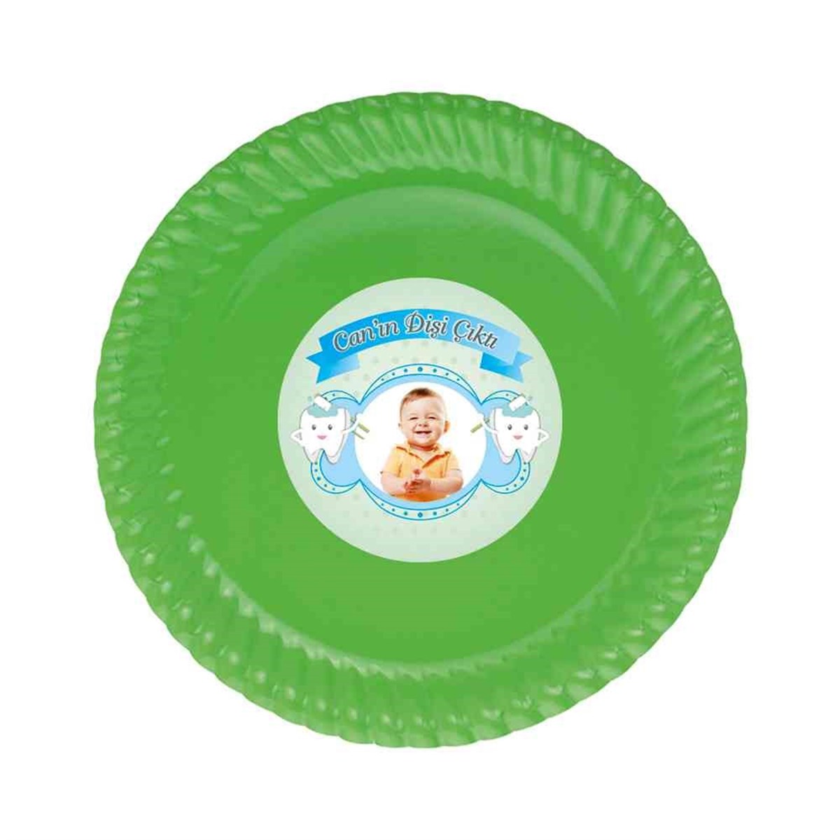 Diş Partisi Mint Duş Alan Diş Konsepti Etiketli Tabak 