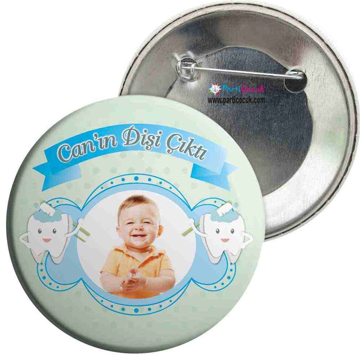 Diş Partisi Mint Duş Alan Diş Konsepti İğneli Rozet 