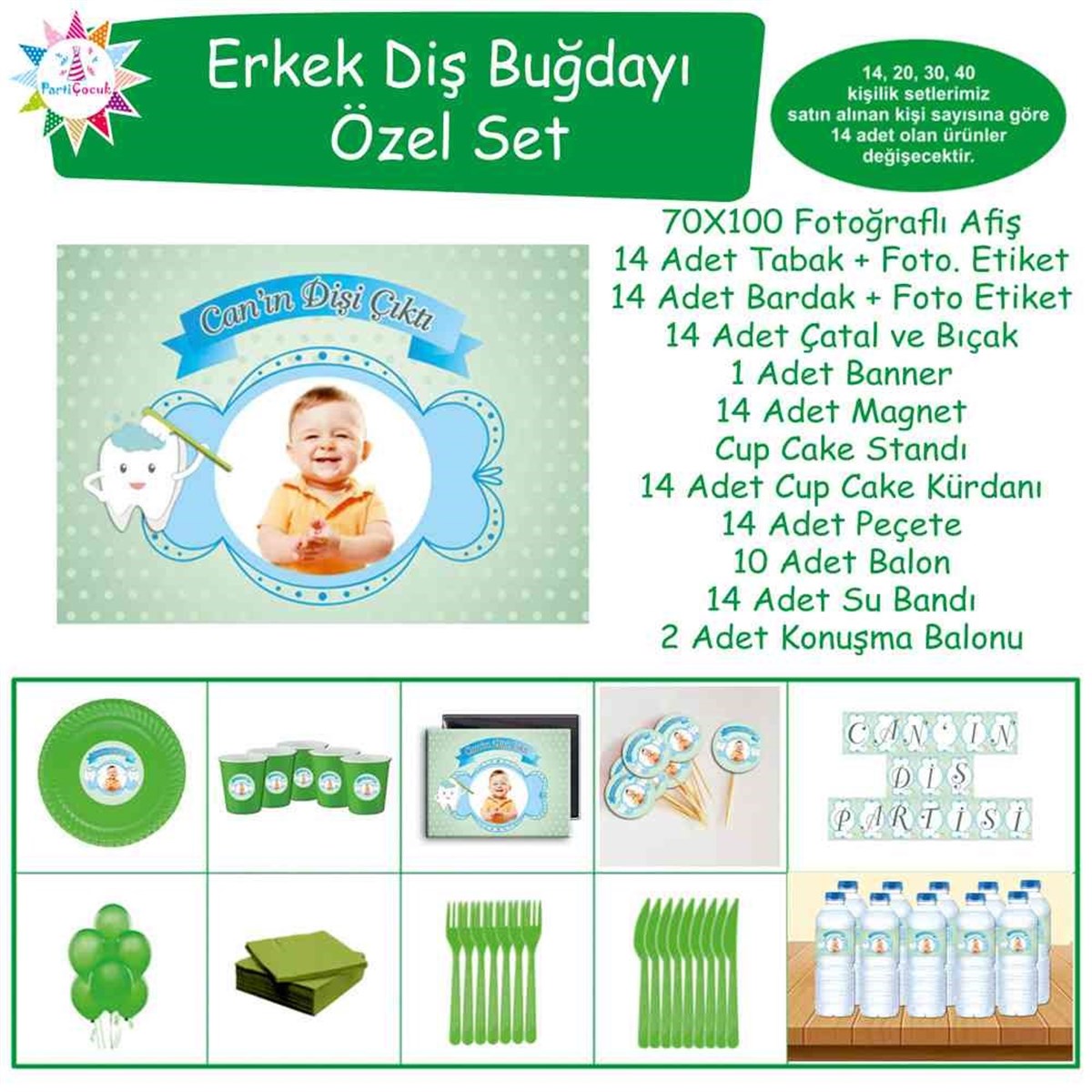 Diş Partisi Mint Duş Alan Diş Özel Set 