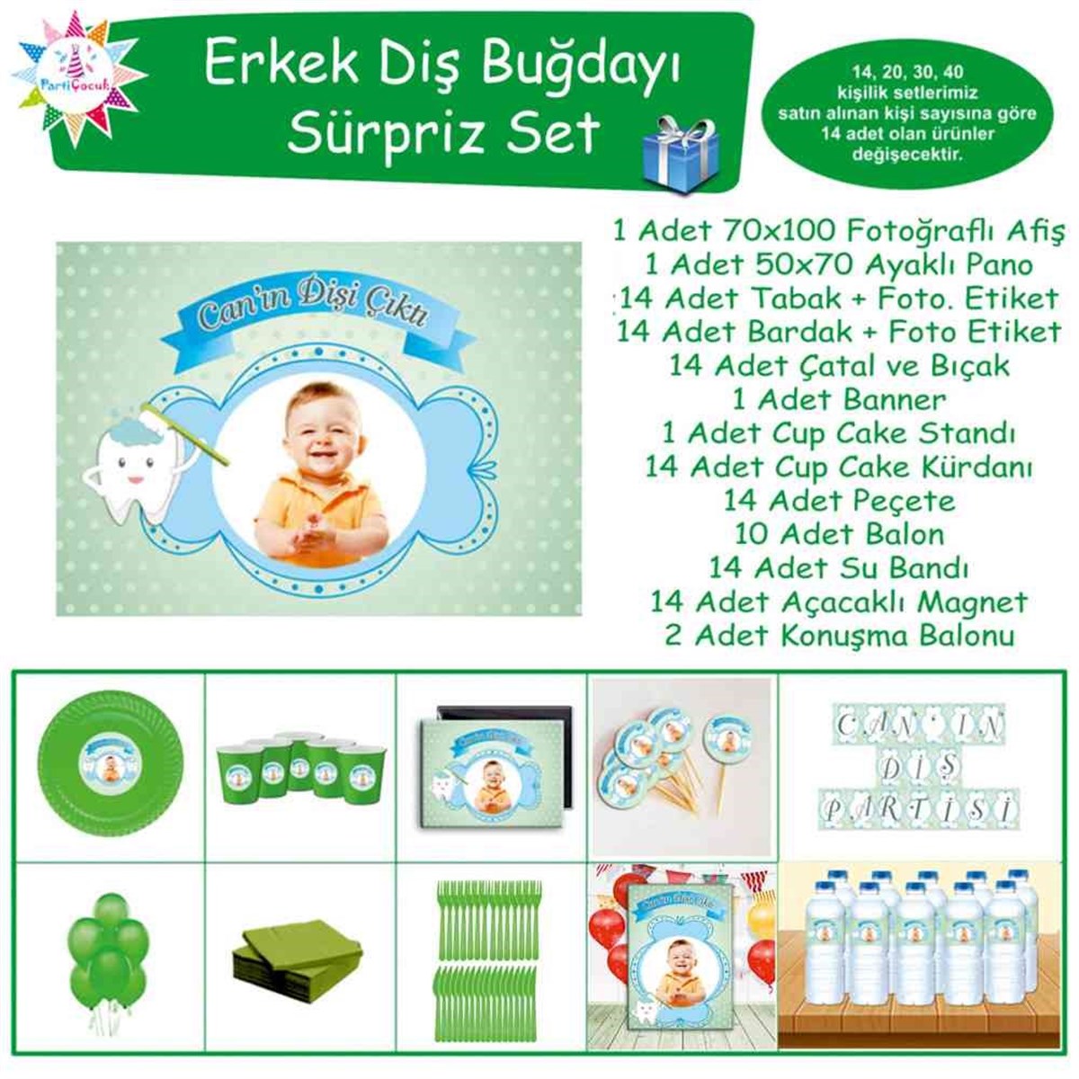 Diş Partisi Mint Duş Alan Diş Süpriz Set 