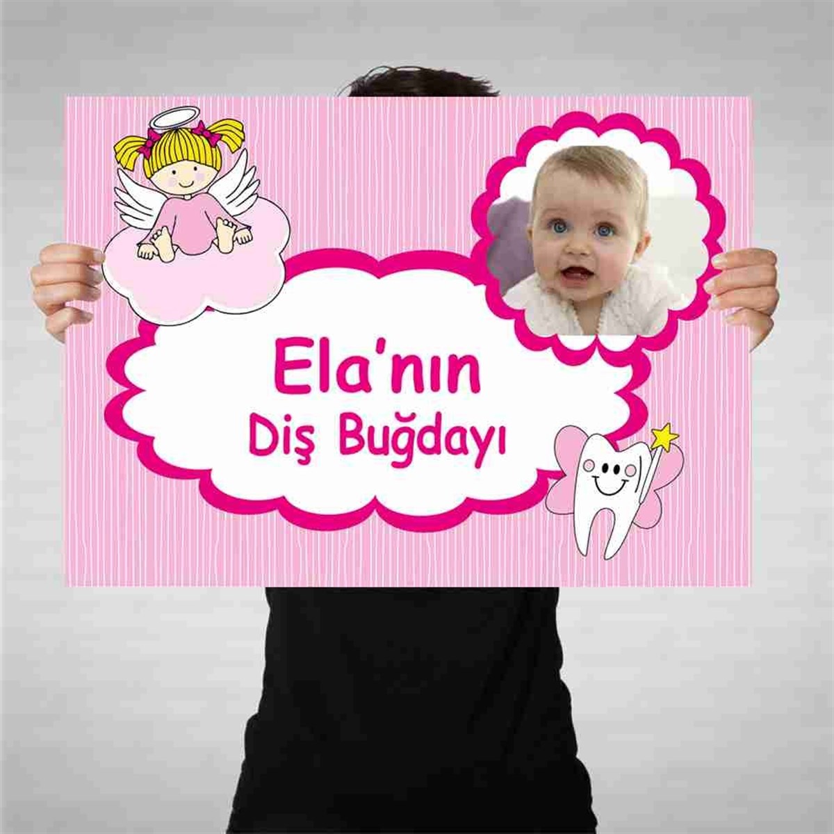 Diş Partisi Mor Vintage Çiçekli Diş Bez Afiş 