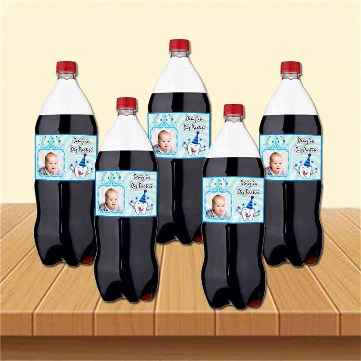 Diş Partisi Mor Vintage Çiçekli Diş Cola Şisesi Bandı 