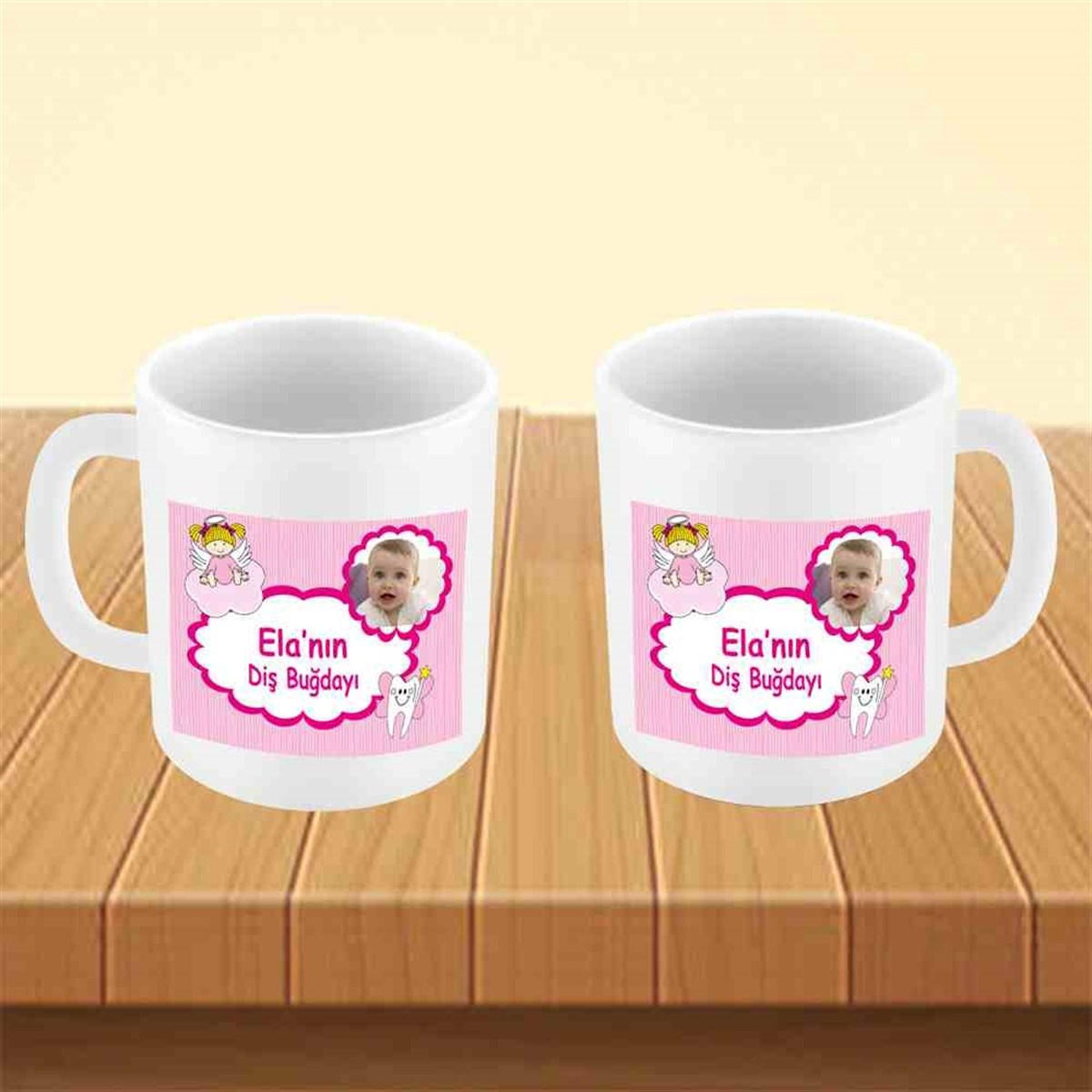 Diş Partisi Mor Vintage Çiçekli Diş Kupa Bardak Mug 