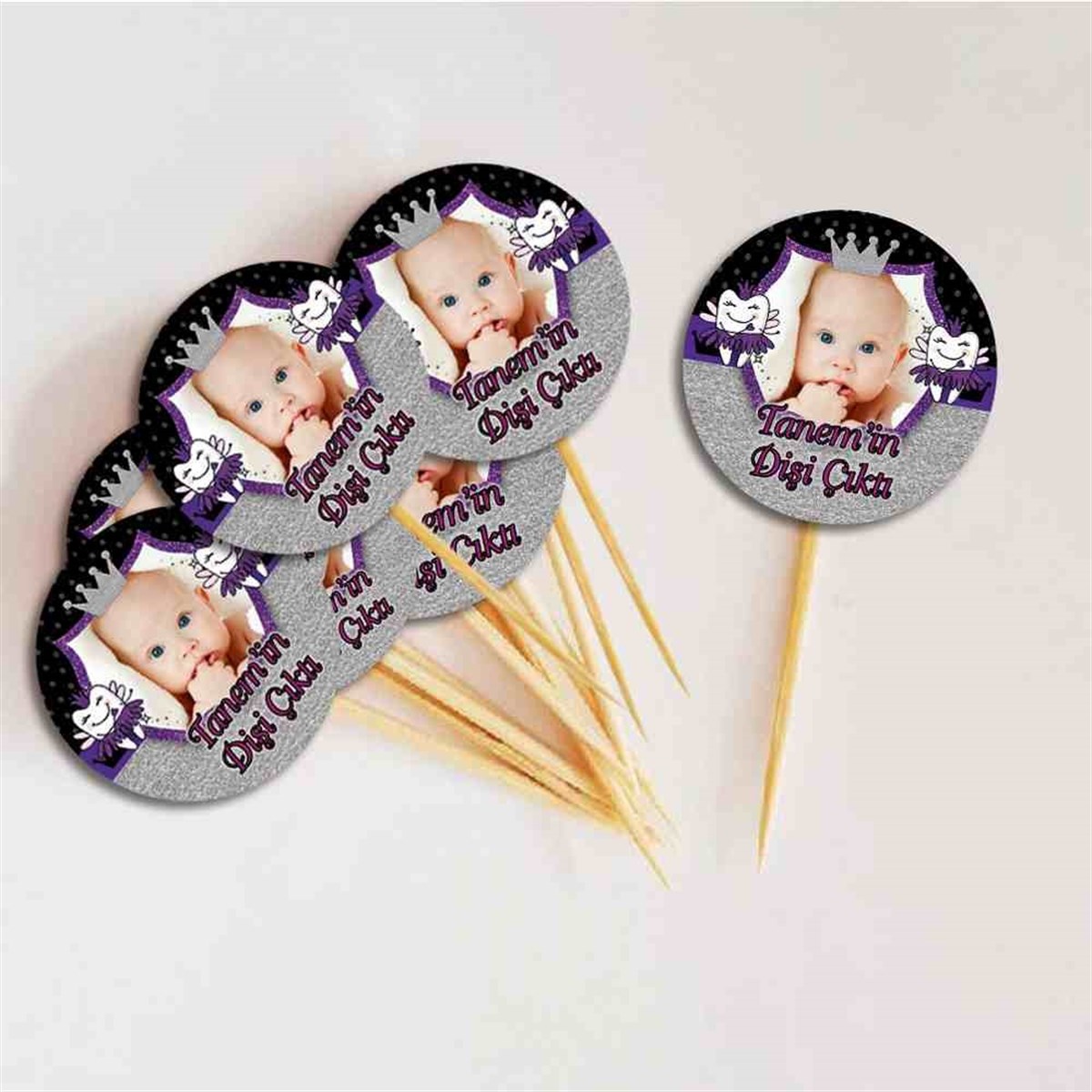 Diş Partisi Mutlu Pembe Melek Cupcake Kurdanı 