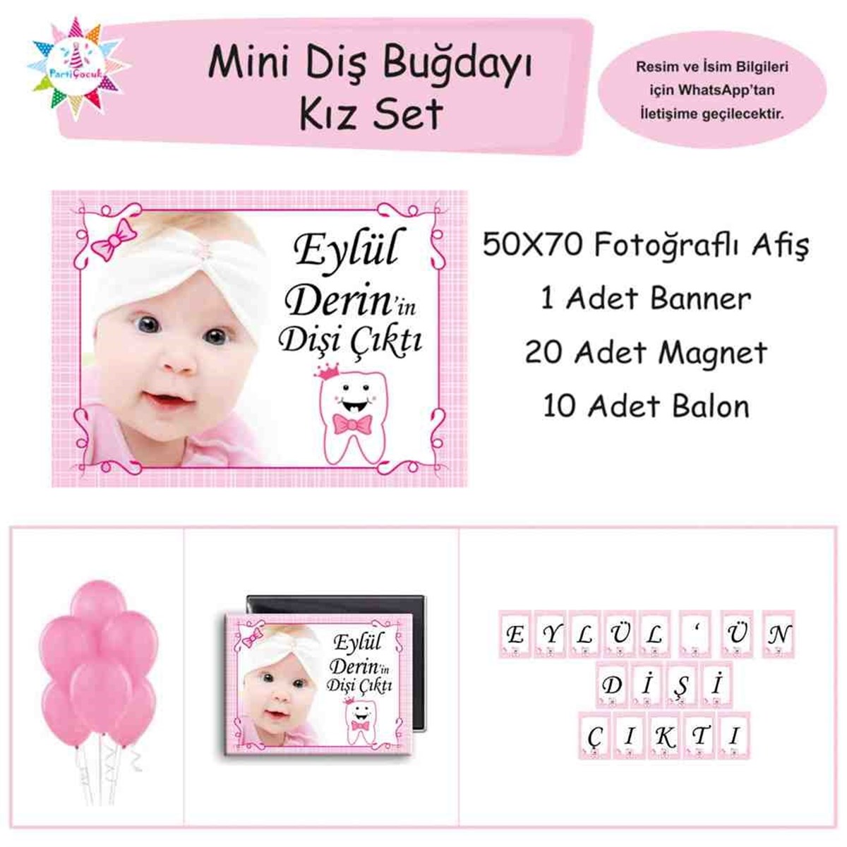 Diş Partisi Mutlu Pembe Melek Mini Set 
