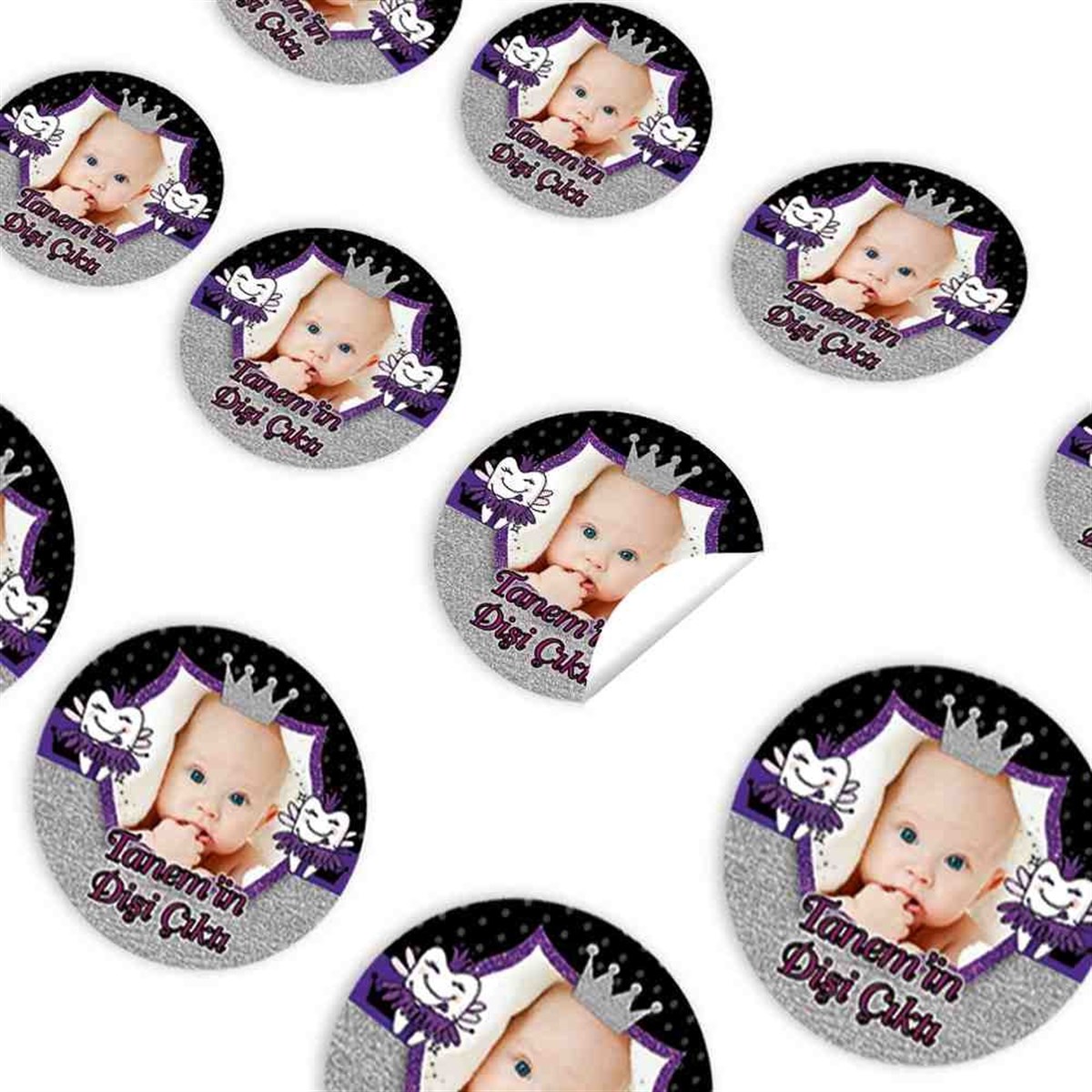 Diş Partisi Mutlu Pembe Melek Sticker 30 Adet 