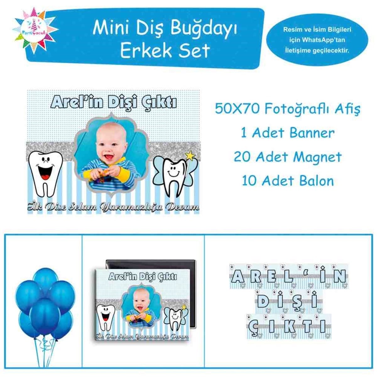 Diş Partisi Neşeli Mavi Mini Set 