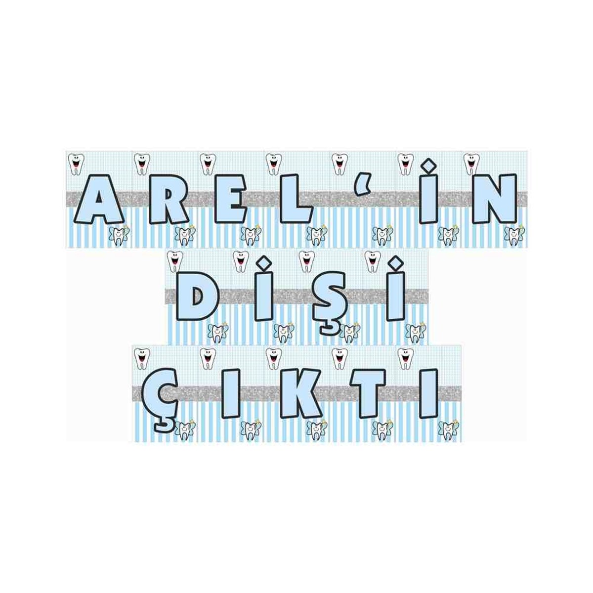 Diş Partisi Neşeli Mavi Seti Harf Banner 