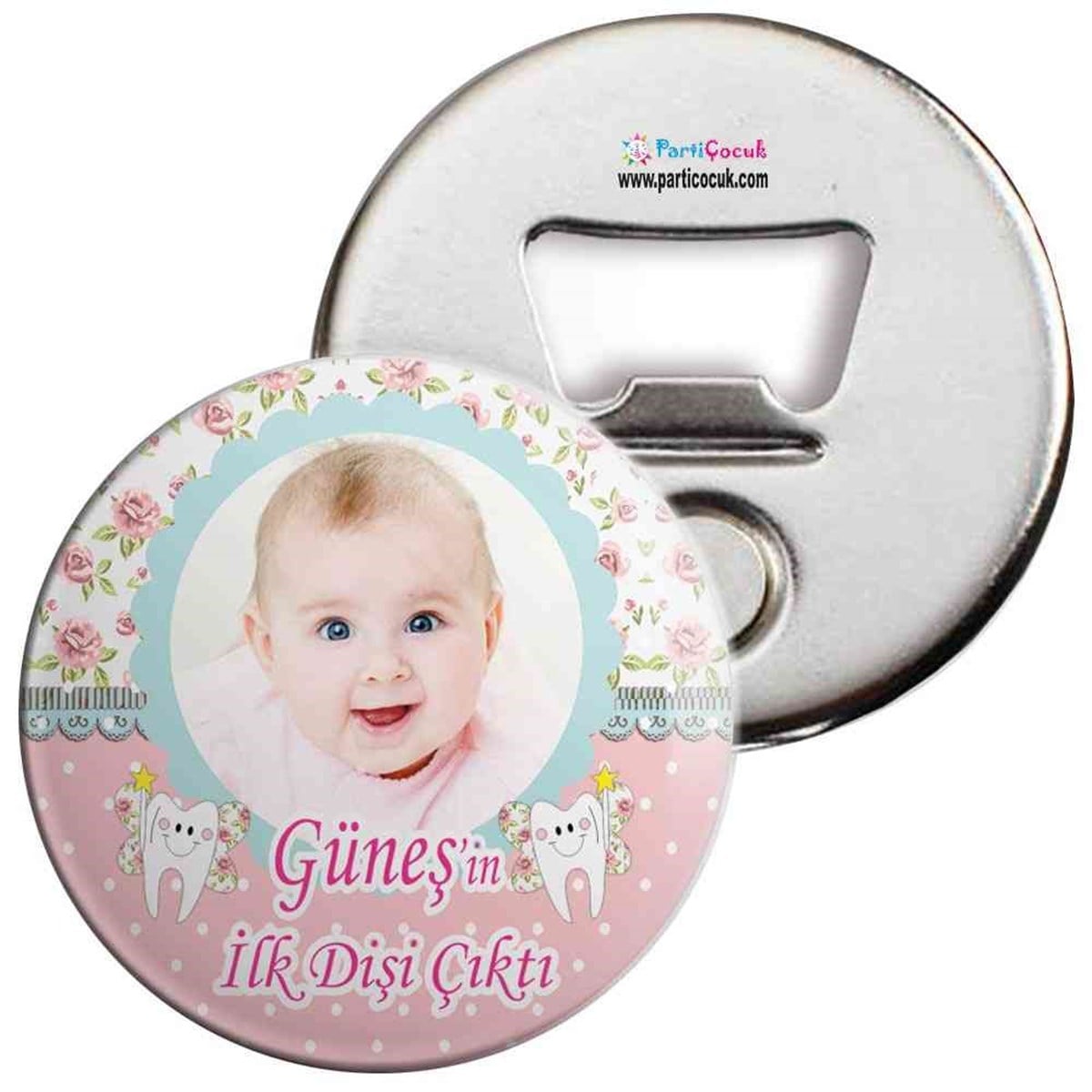 Diş Partisi Pembe Güllü Diş Parti Seti Açacaklı Magnet 