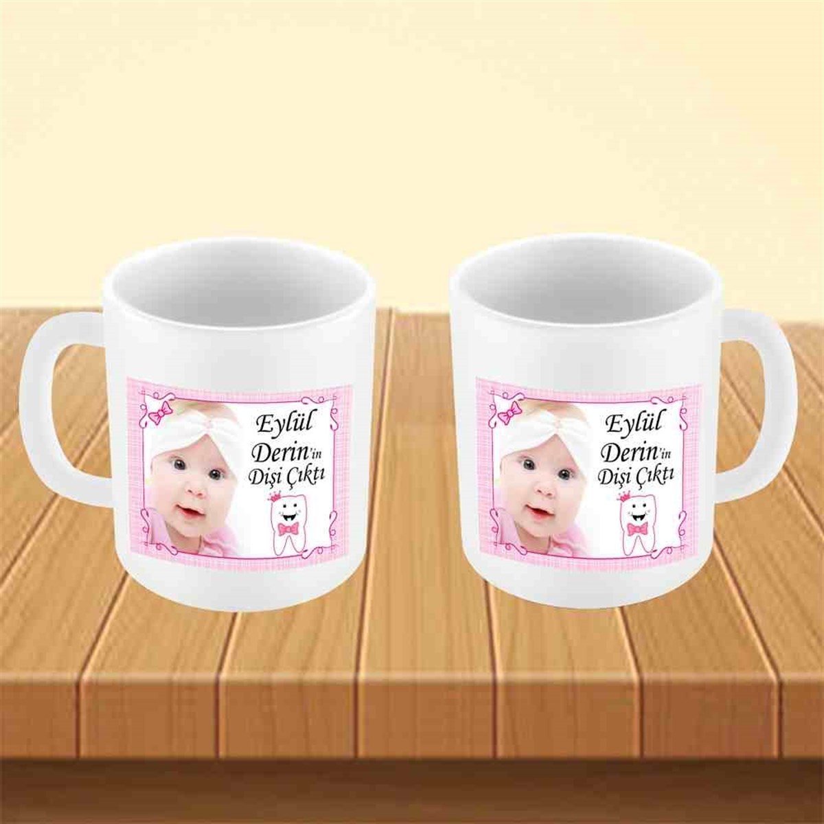 Diş Partisi Pembe Taçlı Diş Tema Kupa Bardak Mug 