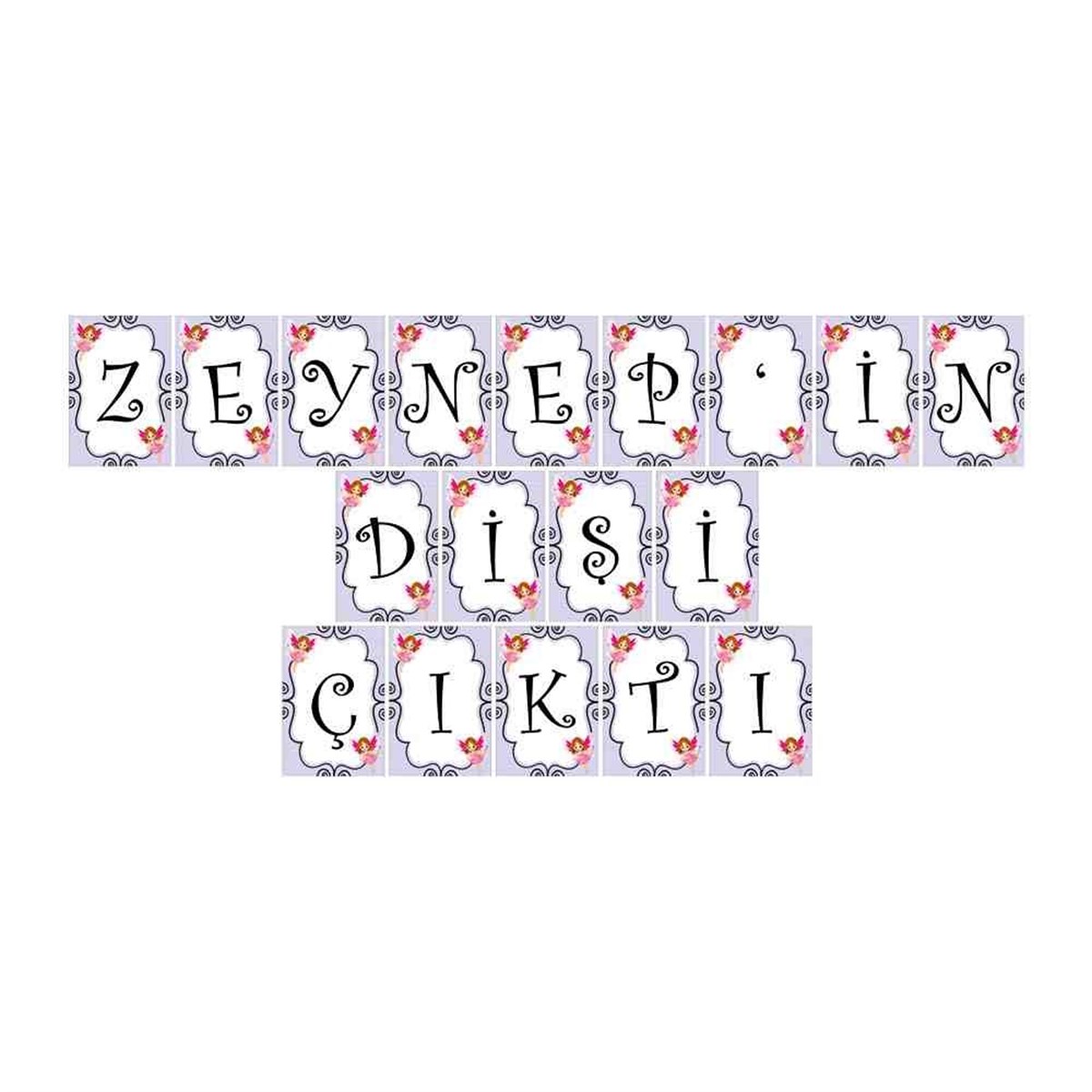 Diş Partisi Perili Uçan Dişli Parti Seti Harf Banner 