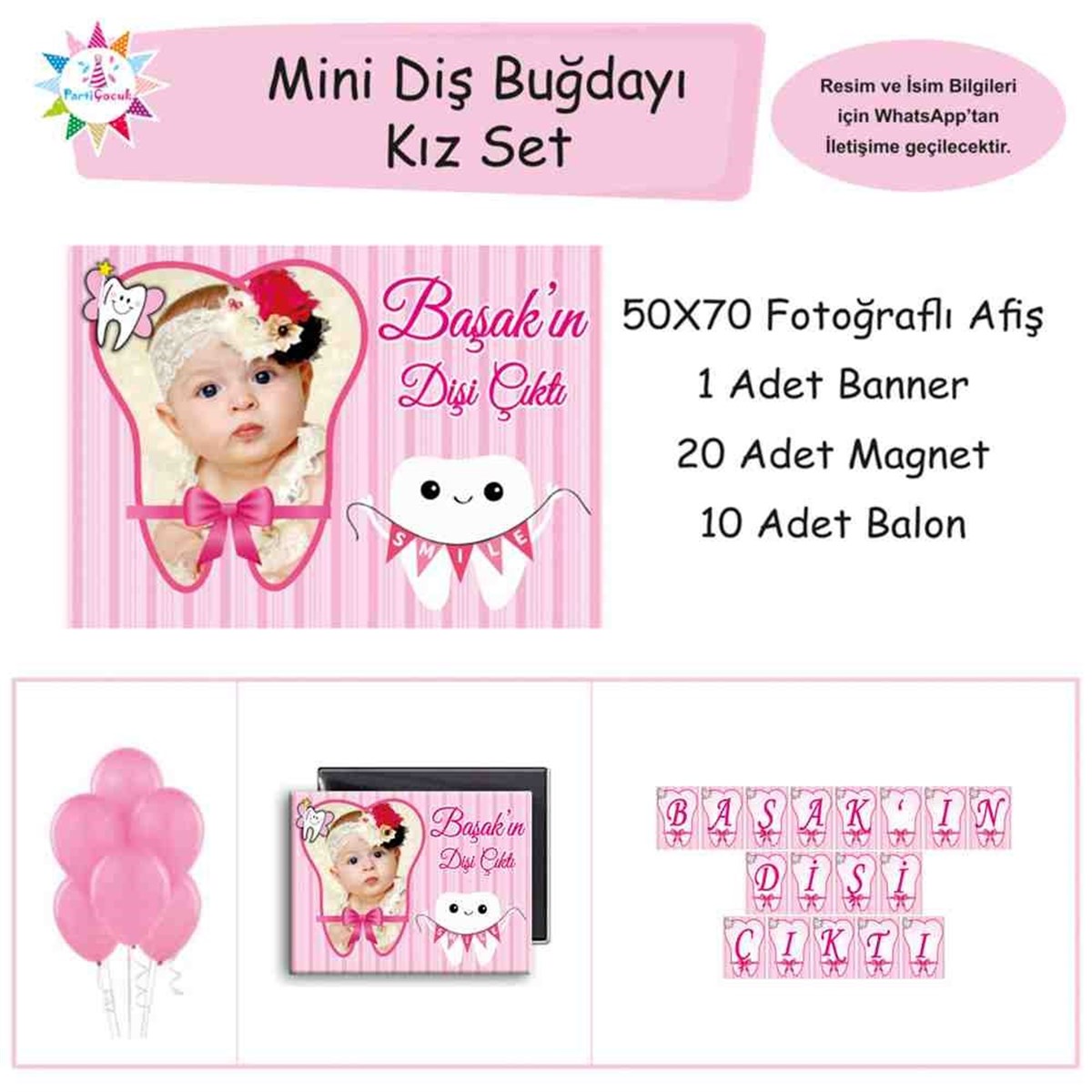 Diş Partisi Prenses Dişli Diş Konsepti Mini Set 