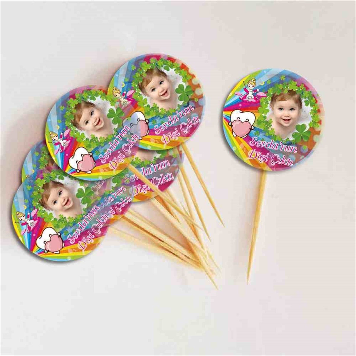 Diş Partisi Şanslı Yonca First Teeth Seti Cupcake Kurdanı 