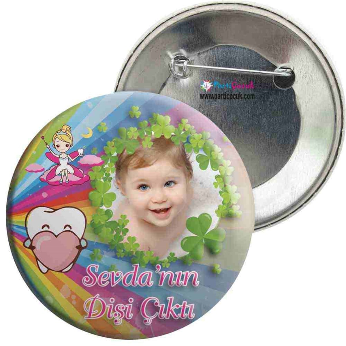 Diş Partisi Şanslı Yonca First Teeth Seti İğneli Rozet 