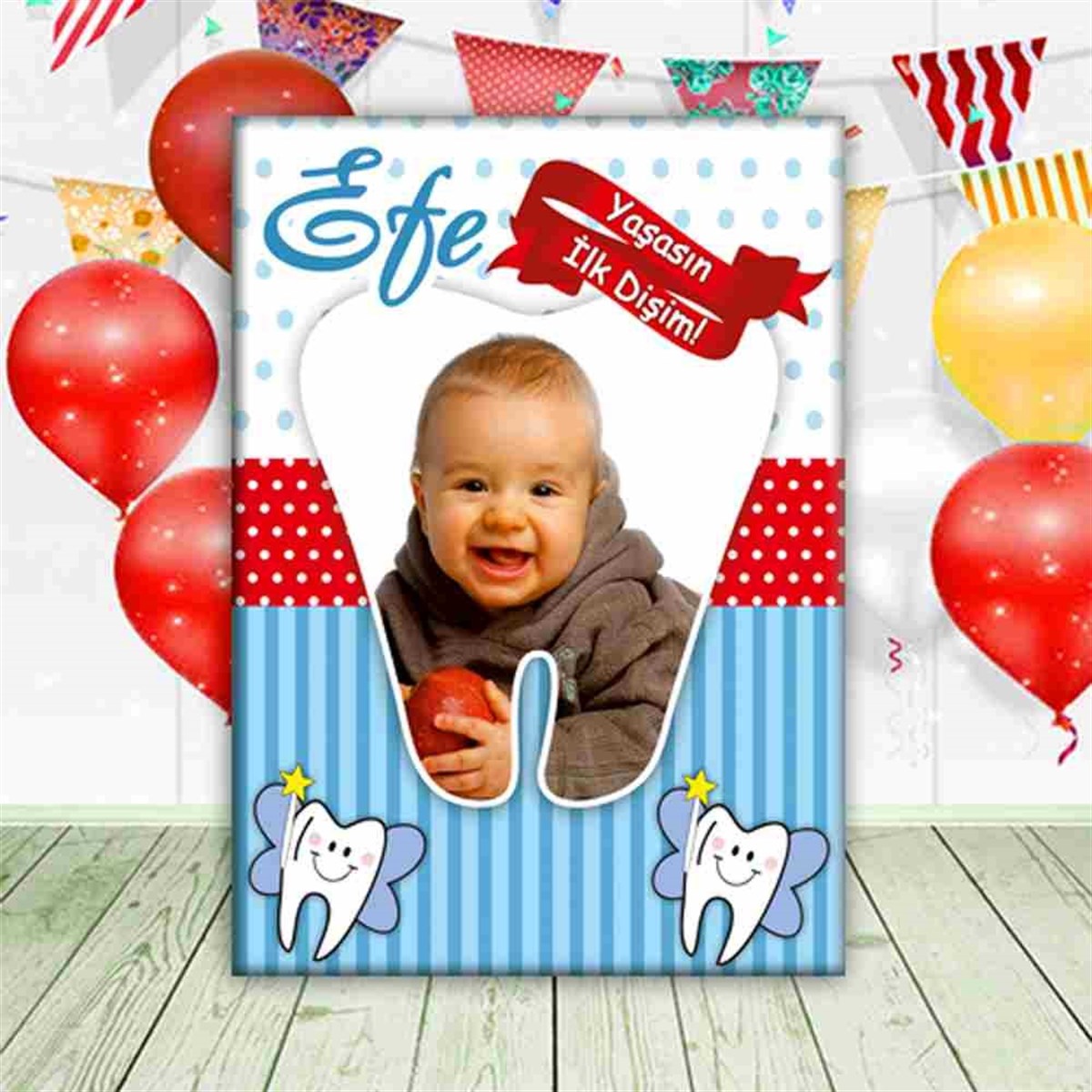 Diş Partisi Şanslı Yonca First Teeth Seti Ayaklı Pano 