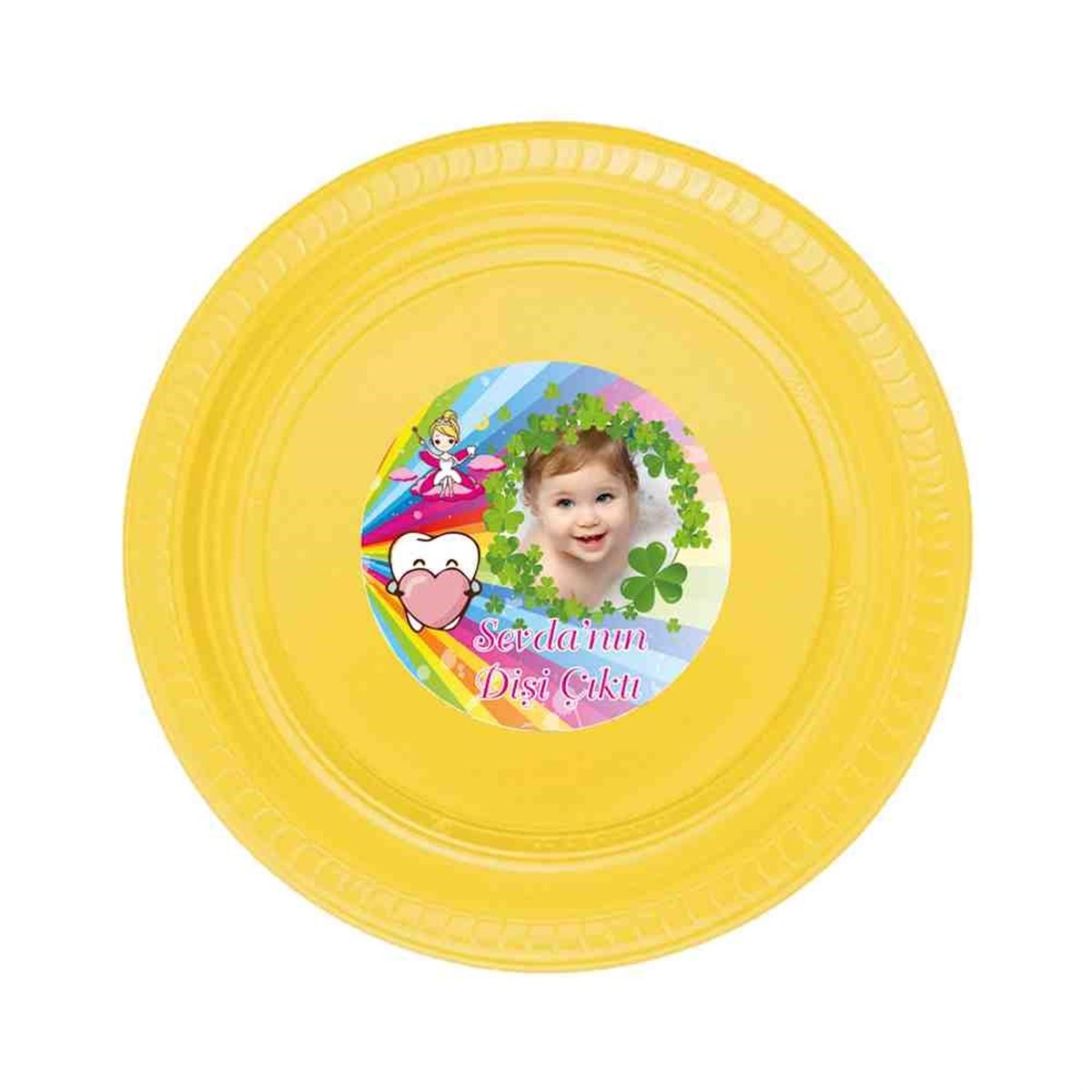 Diş Partisi Şanslı Yonca First Teeth Seti Etiketli Tabak 