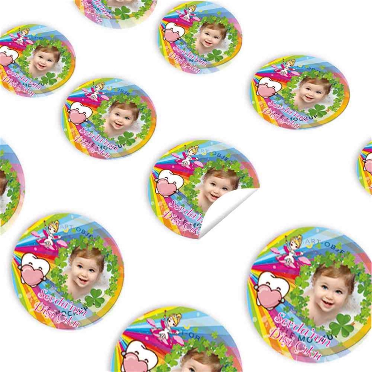 Diş Partisi Şanslı Yonca First Teeth Seti Sticker 30 Adet 