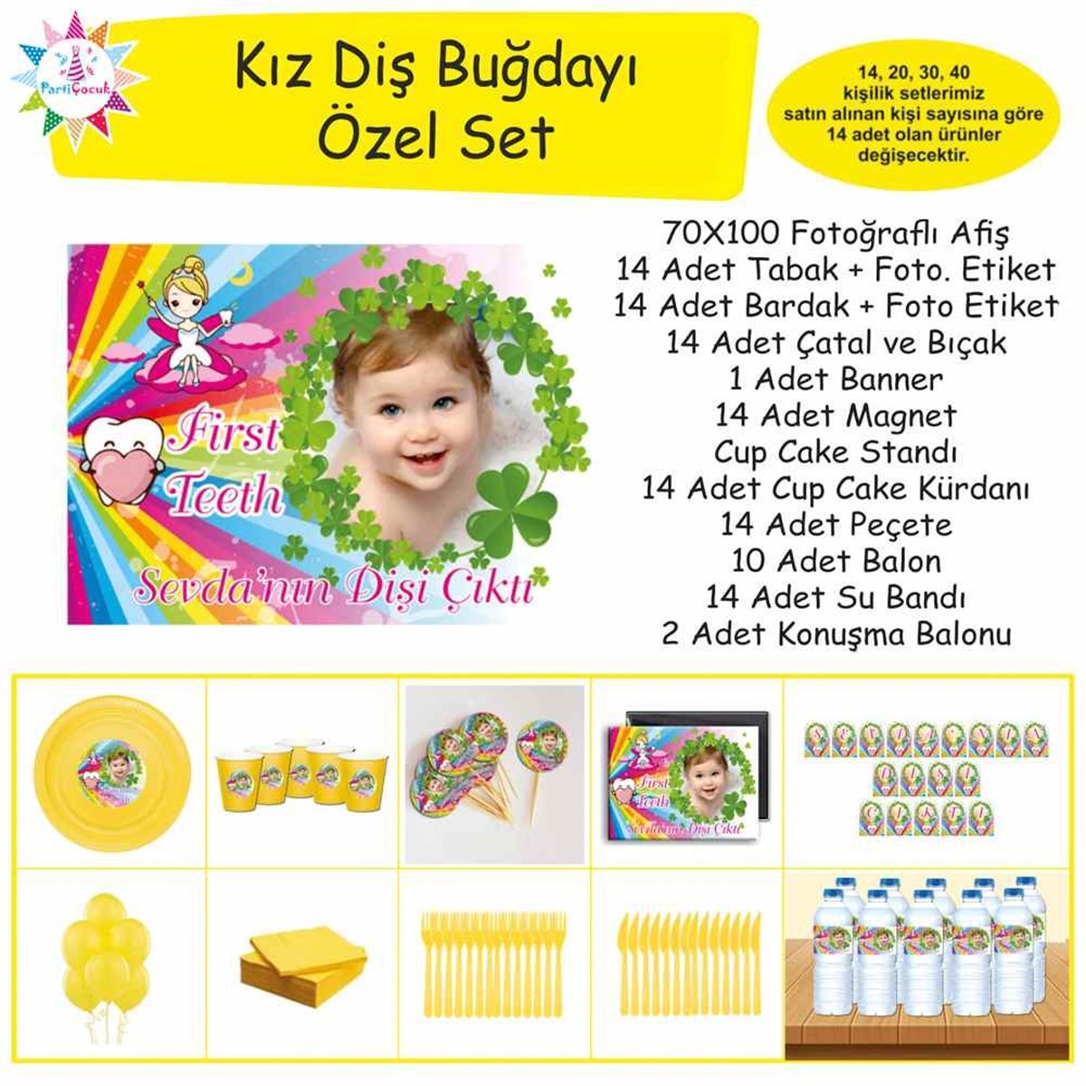 Diş Partisi Şanslı Yonca First Teeth Seti Özel Set 