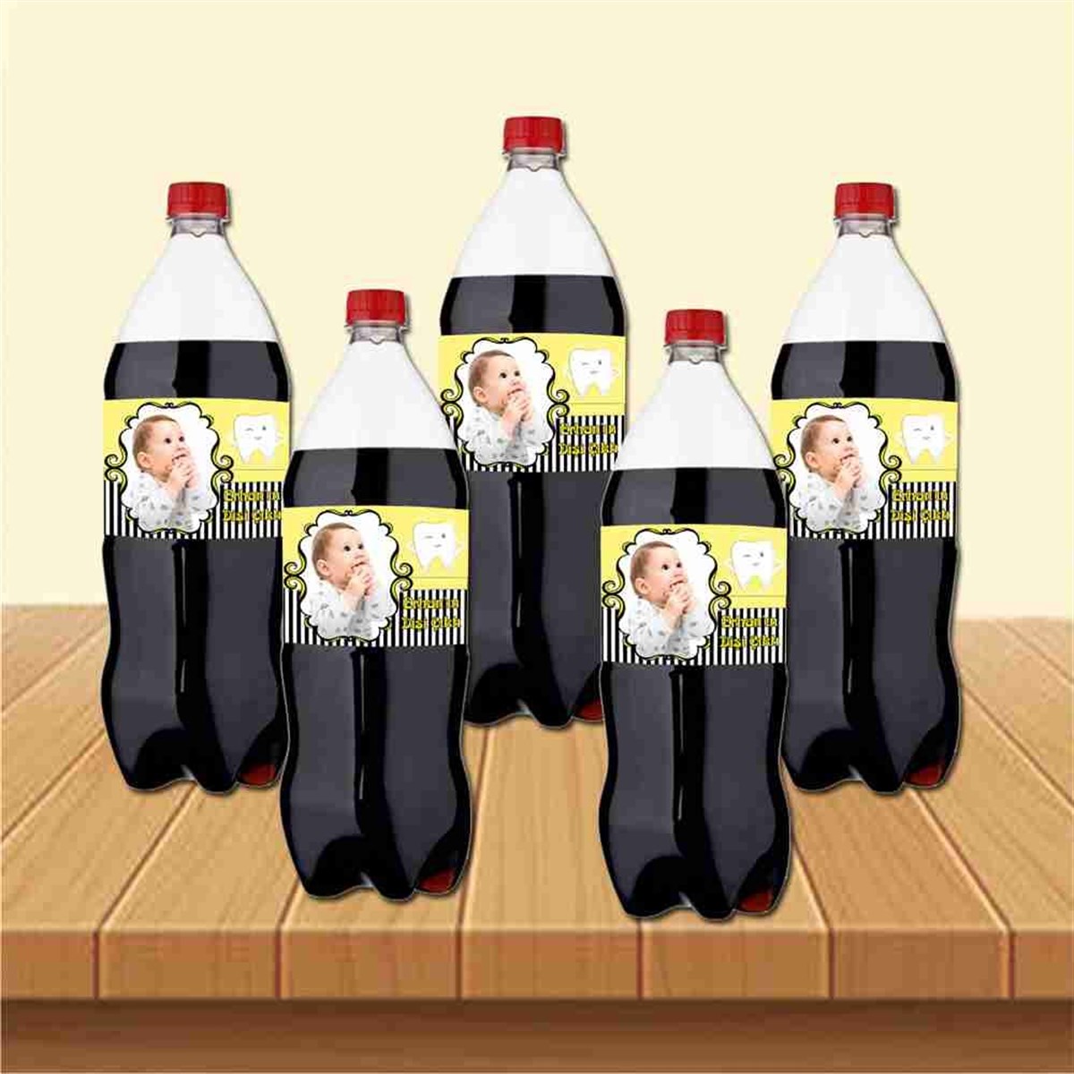 Diş Partisi Sarı Siyah Temalı Cola Şisesi Bandı 