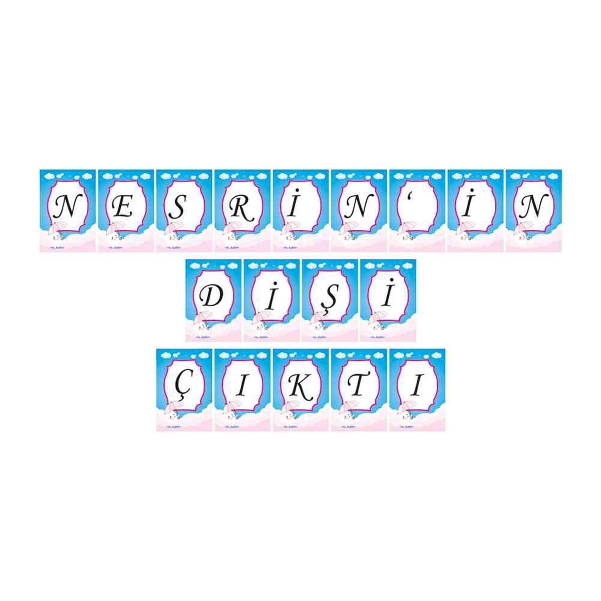 Diş Partisi Şemsiyeli Diş Konsept Harf Banner 