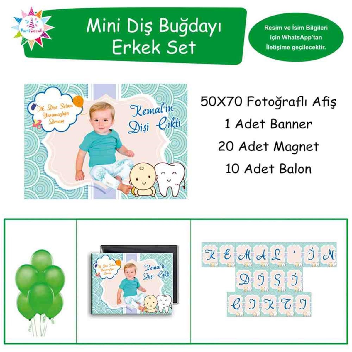 Diş Partisi Sevimli Çocuk ve Diş Mini Set 