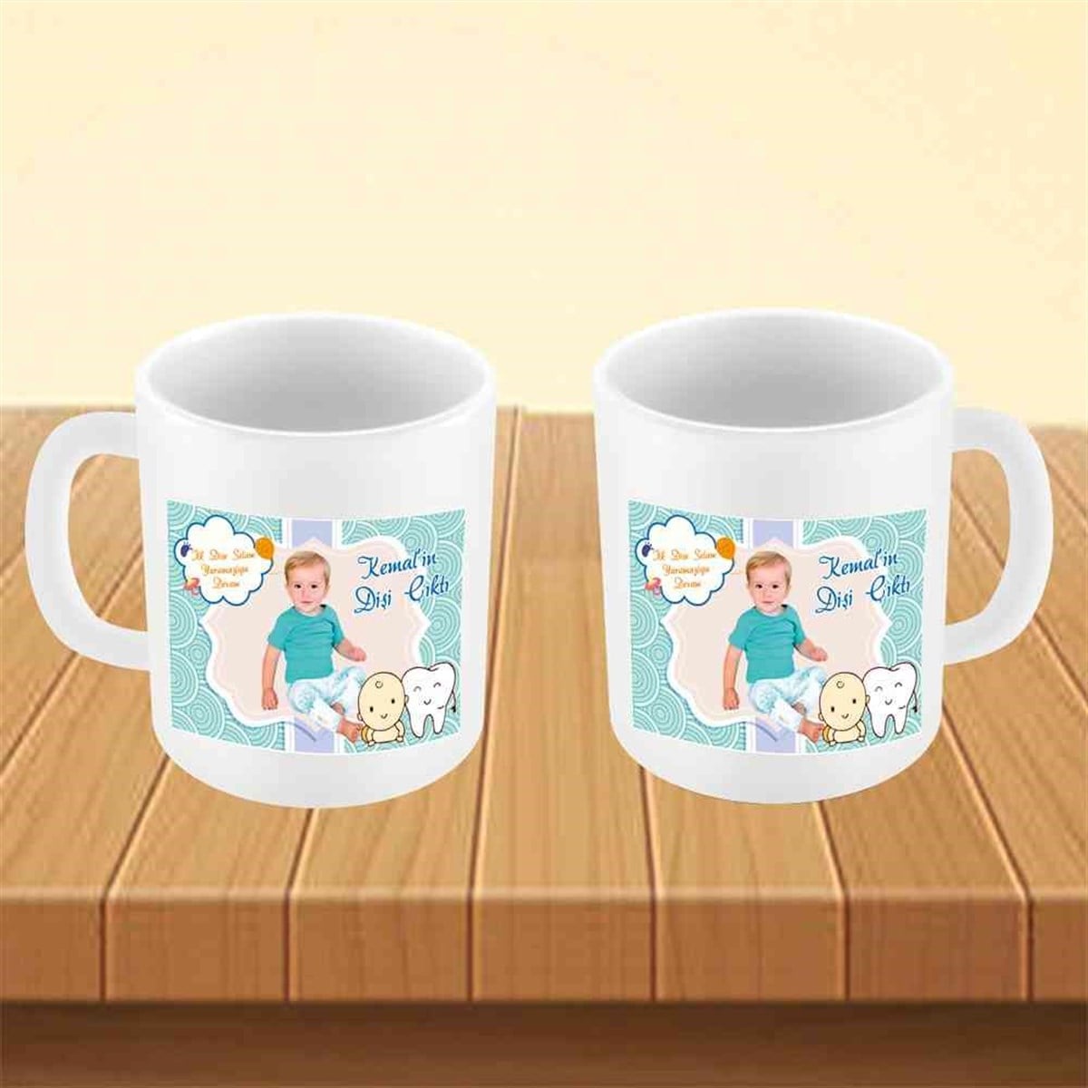 Diş Partisi Sevimli Çocuk ve Diş Parti Süsü Kupa Bardak Mug  