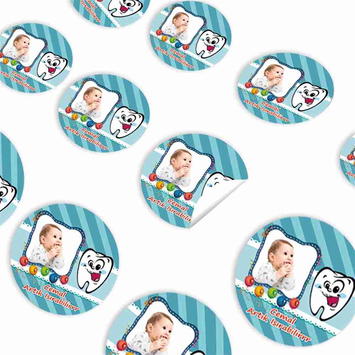 Diş Partisi Sevimli Utangaç Sticker 30 Adet 