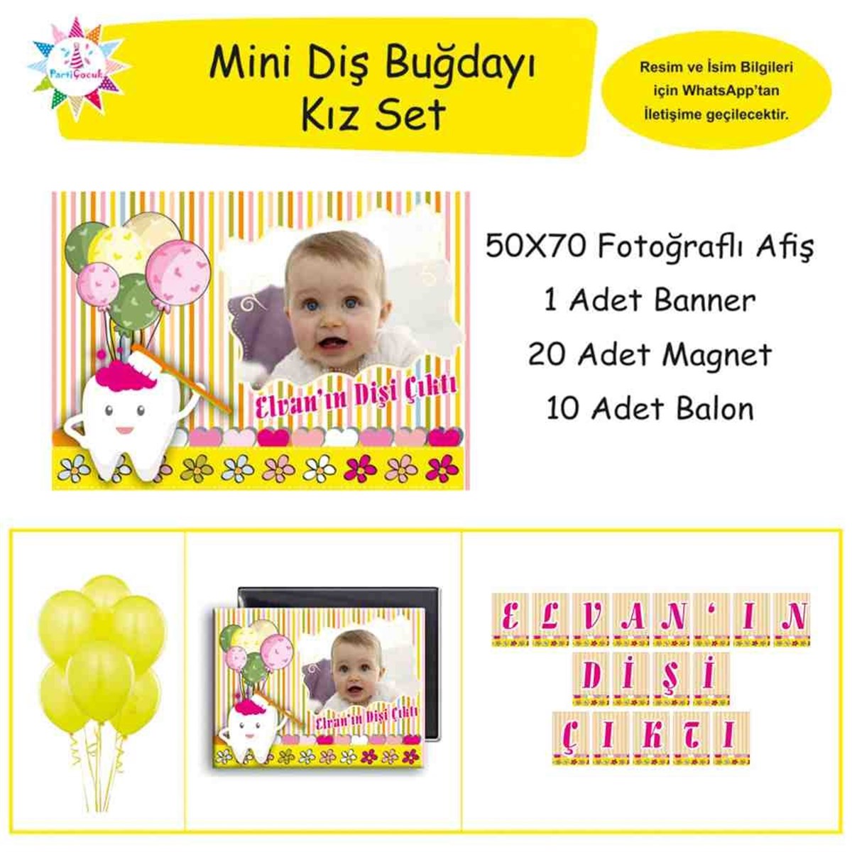 Diş Partisi Şık Kırmızı Melek Diş Parti Seti Mini Set 