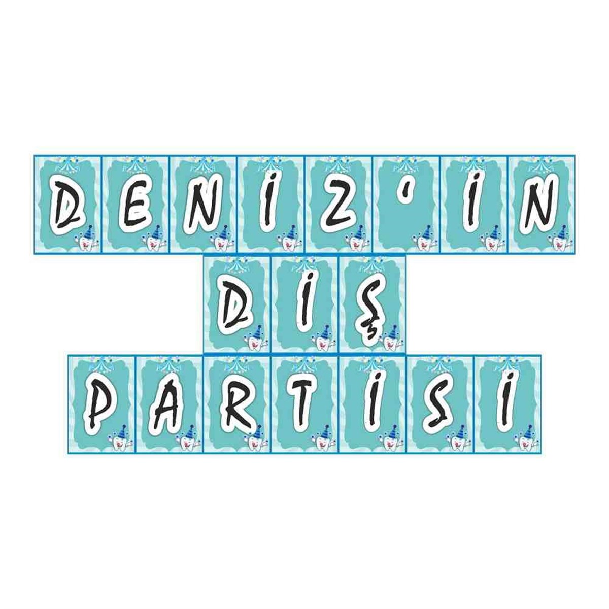 Diş Partisi Sirk Temalı Parti Süsleri Harf Banner 