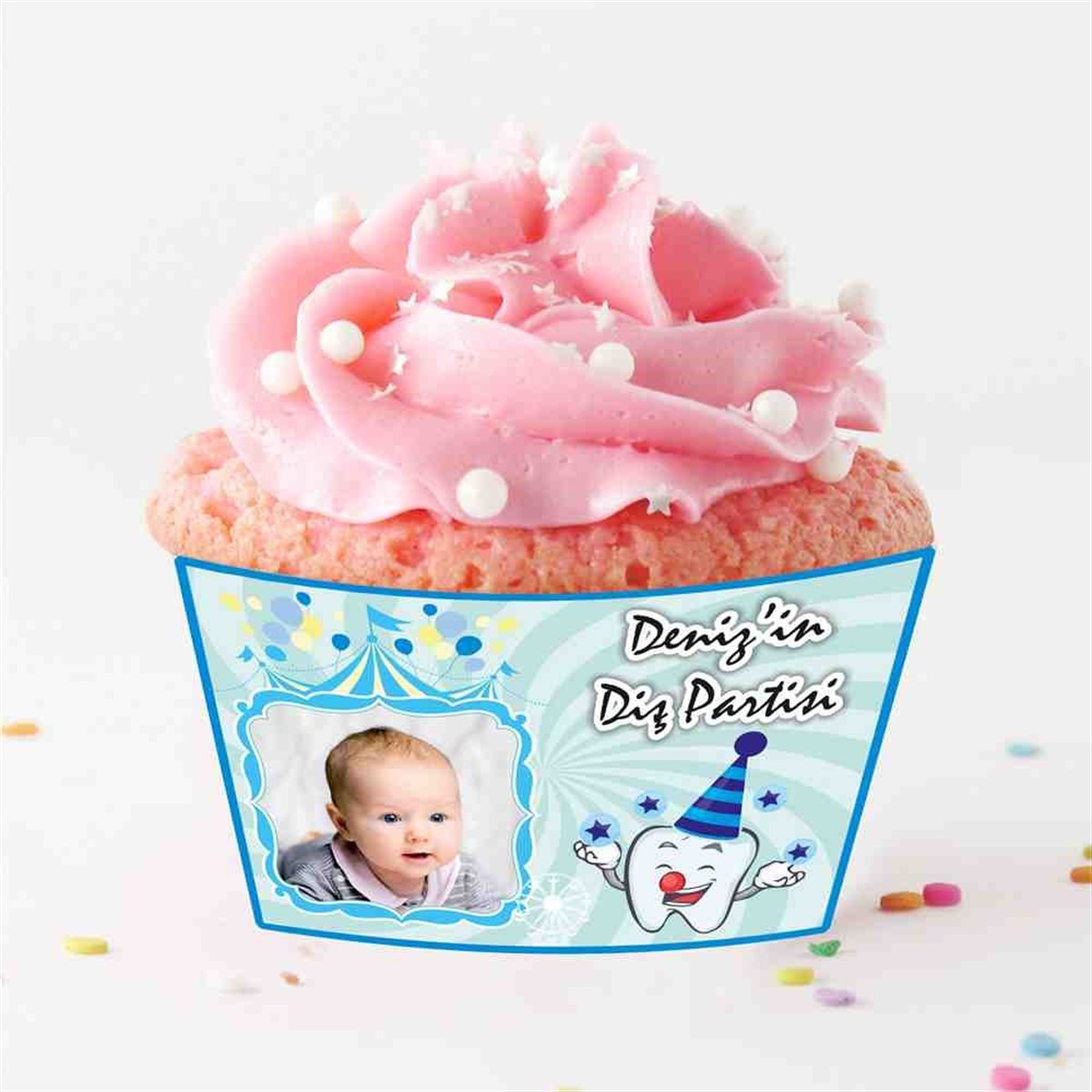 Diş Partisi Sirk Temalı Parti Süsleri Cupcake Sargısı 