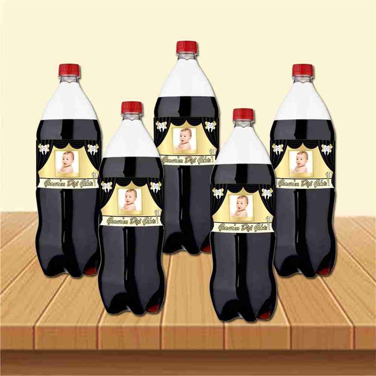 Diş Partisi Siyah Gold Perdeli Konsept Cola Şisesi Bandı 