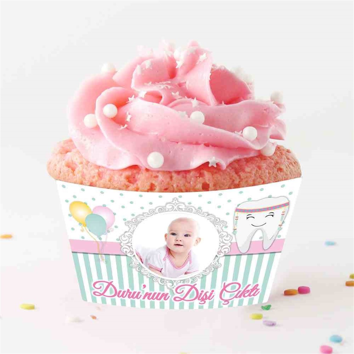 Diş Partisi Süslü Diş Cupcake Sargısı 