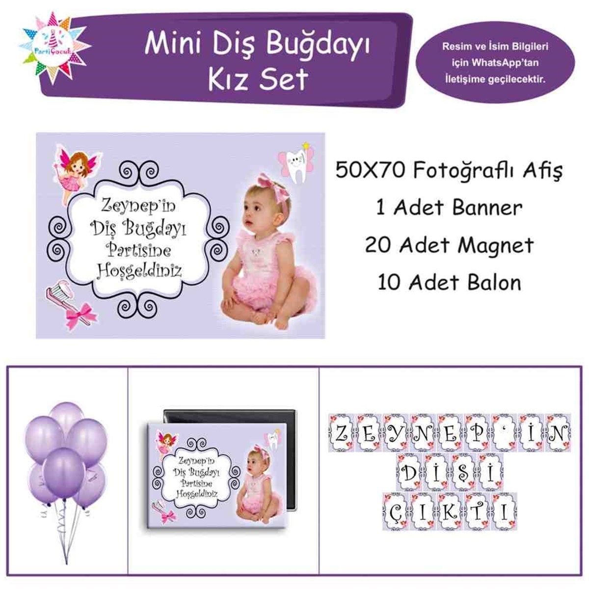 Diş Partisi Süslü Diş Mini Set 