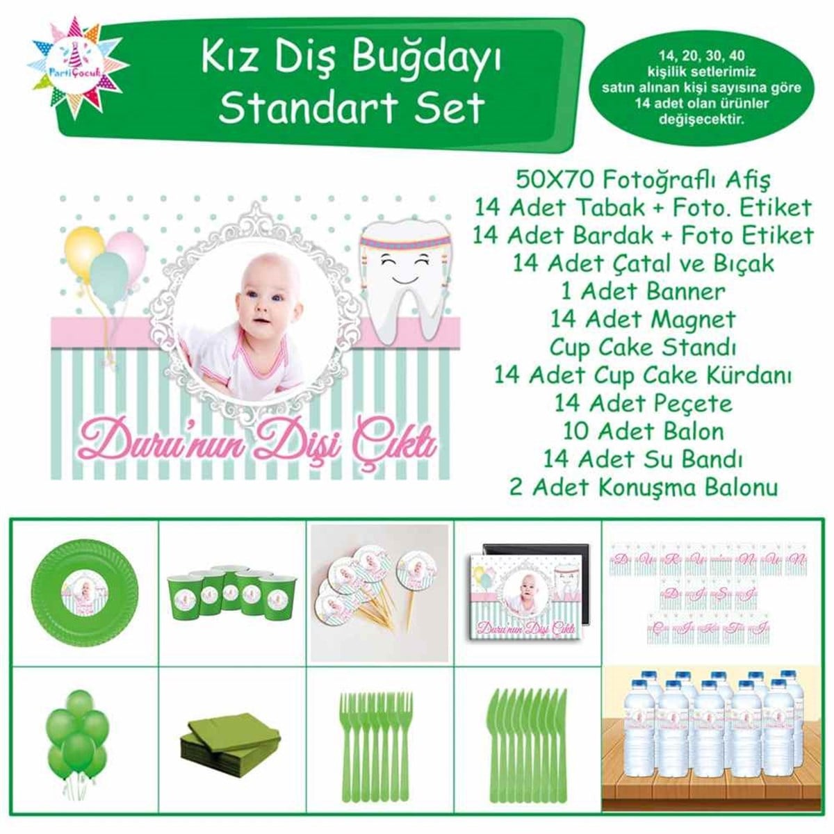 Diş Partisi Süslü Diş Standart Set 