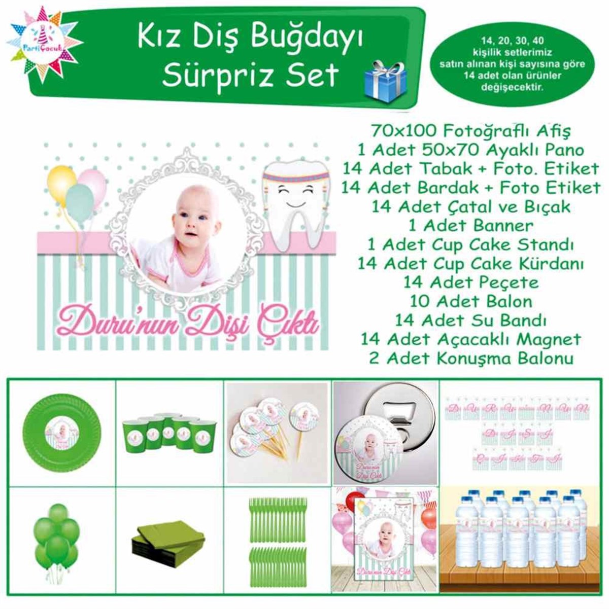 Diş Partisi Süslü Diş Sürpriz Set 
