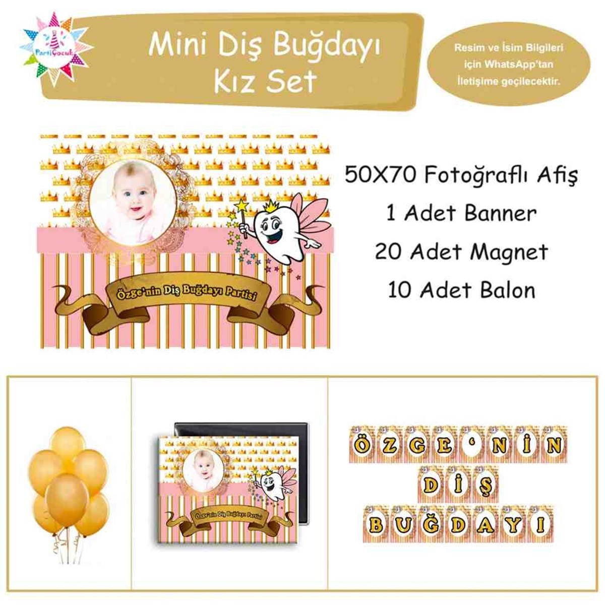 Diş Partisi Taçlı Diş Partisi Seti  Mini Set 
