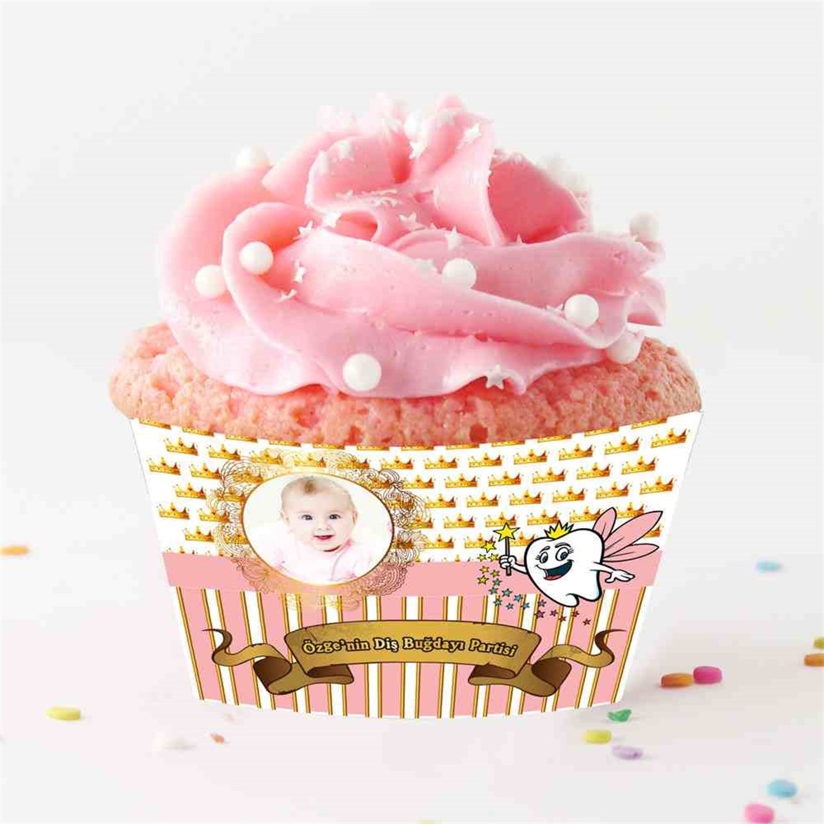 Diş Partisi Taçlı ve Dişten Peri Cupcake Sargısı 