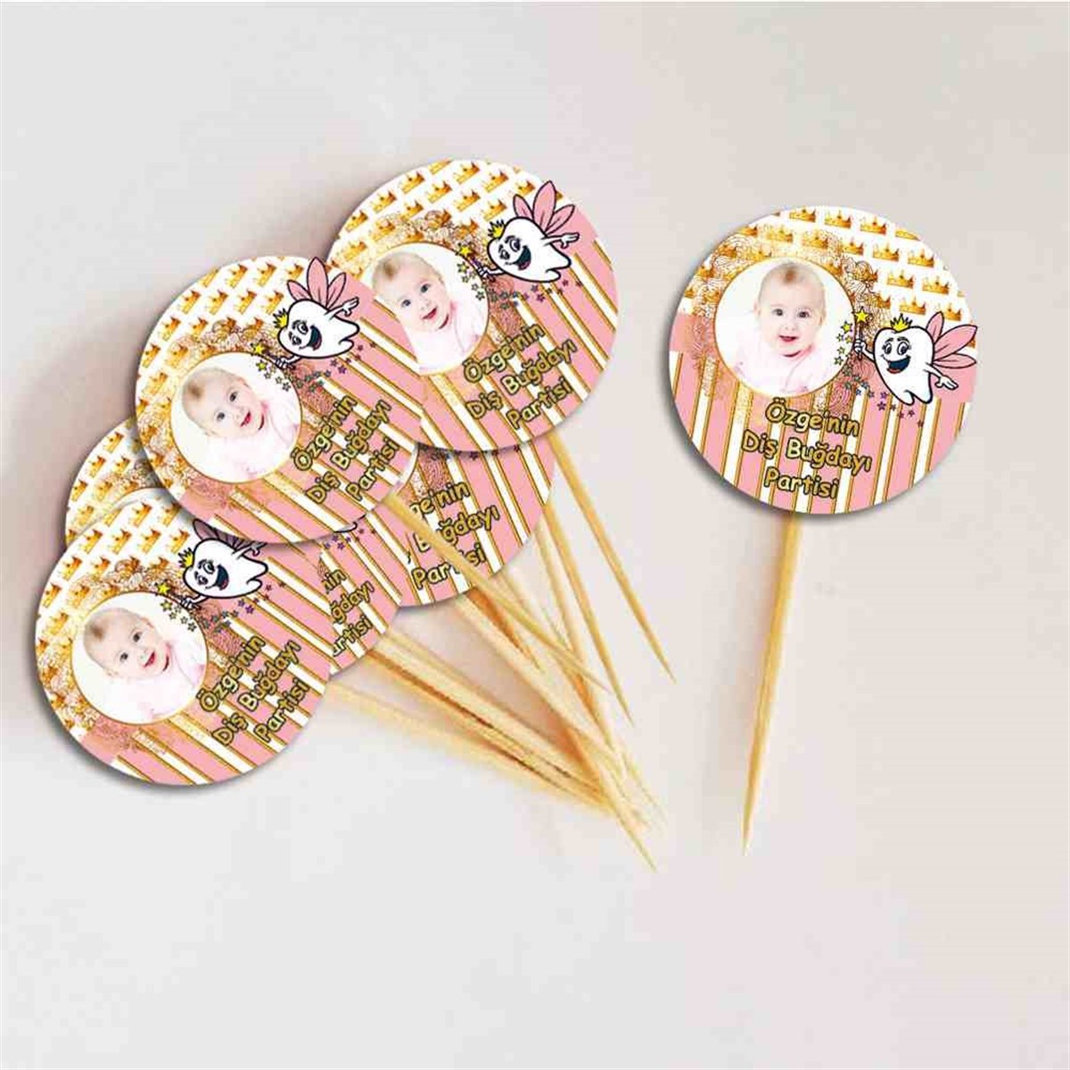 Diş Partisi Taçlı ve Dişten Peri Cupcake Kurdanı 