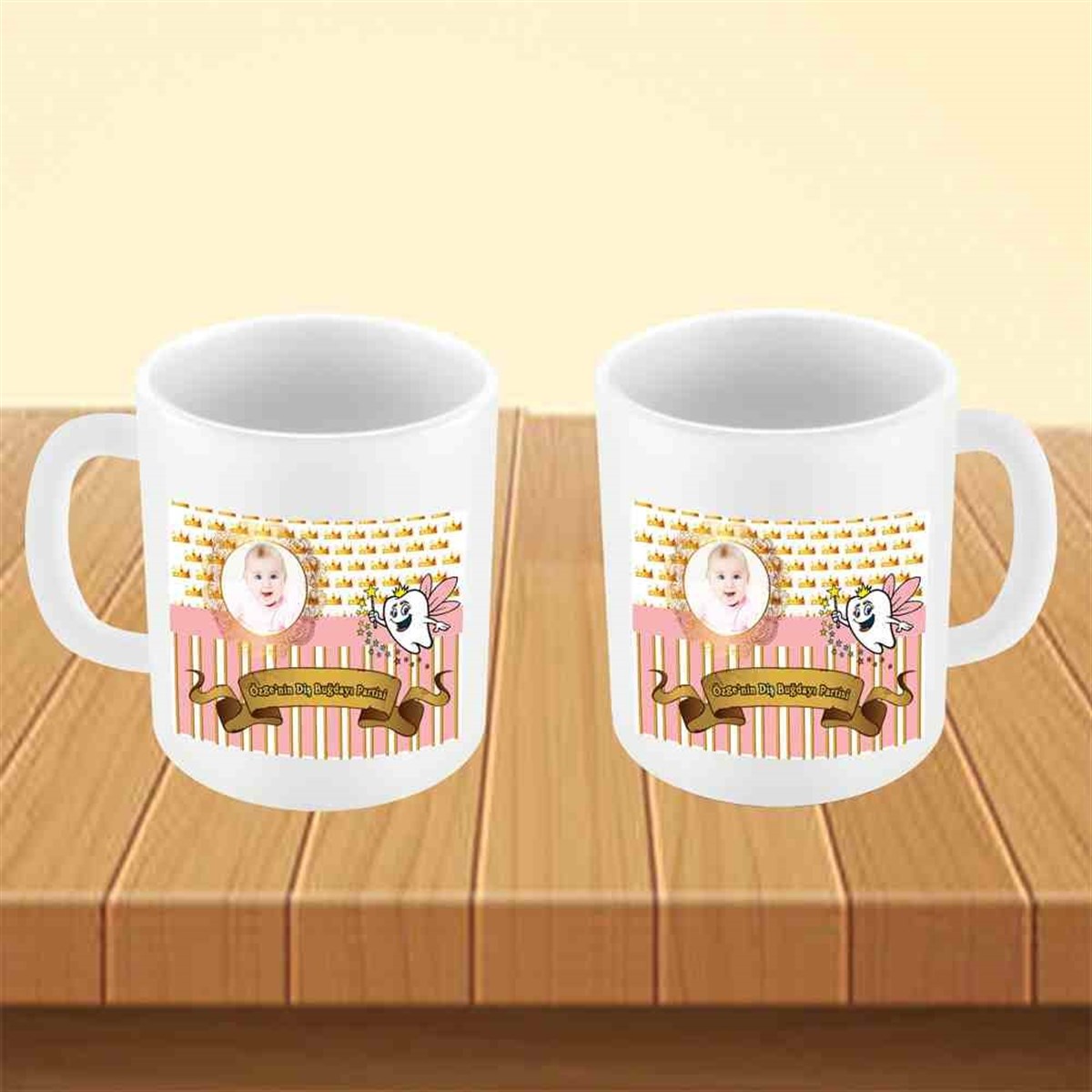 Diş Partisi Taçlı ve Dişten Peri Kupa Bardak Mug 