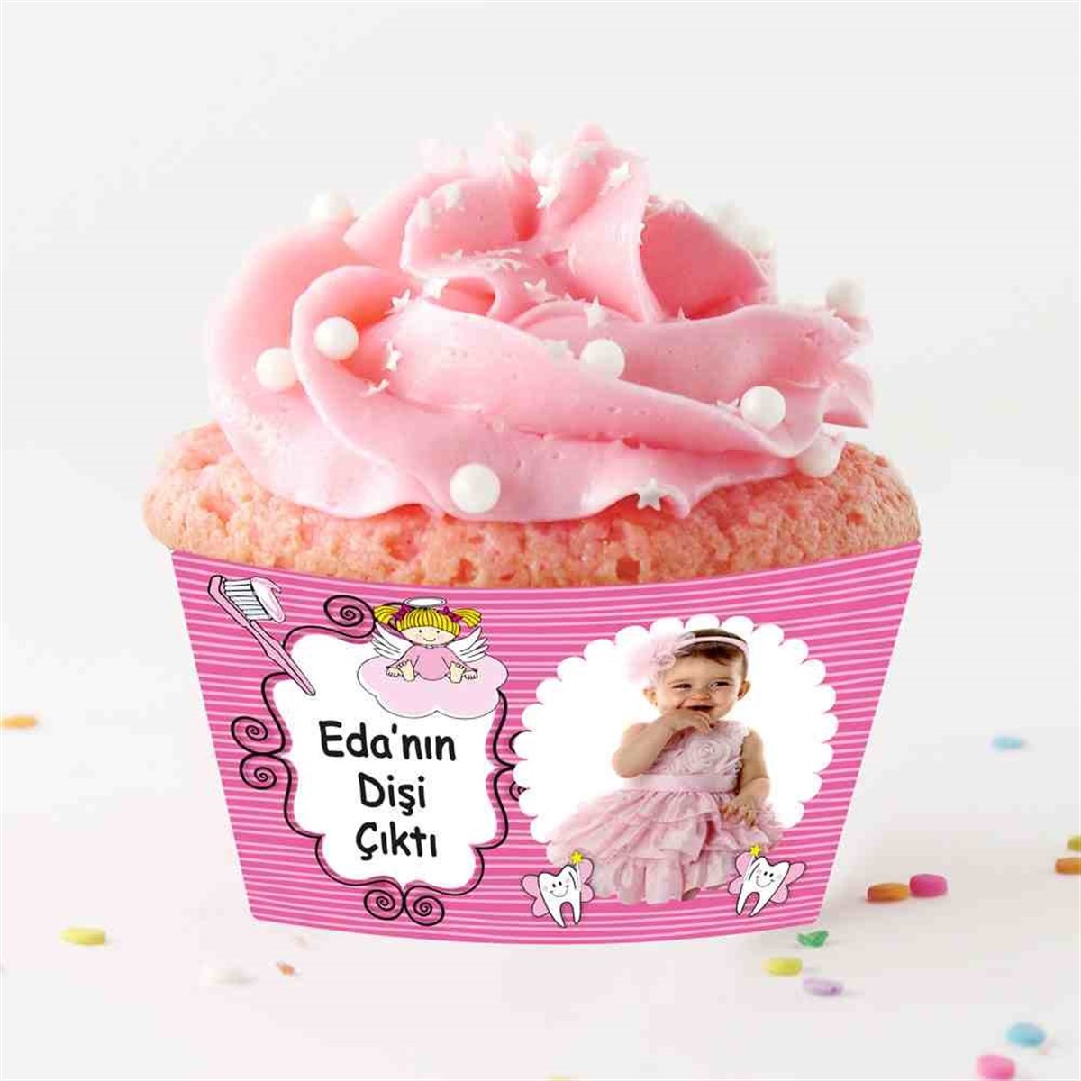 Diş Partisi Uçan Diş Perili Cupcake Sargısı 