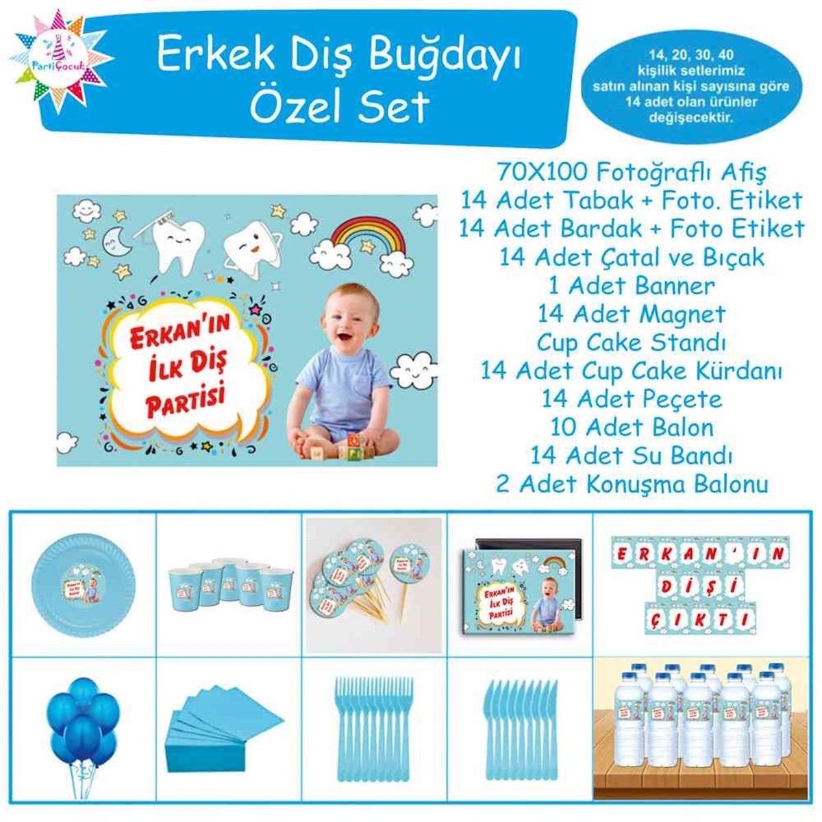 Diş Partisi Uçan Dişler Gökkuşağı Özel Set 