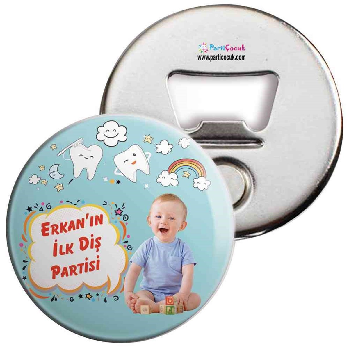 Diş Partisi Uçan Dişler Gökkuşağı Temalı Açacaklı Magnet 