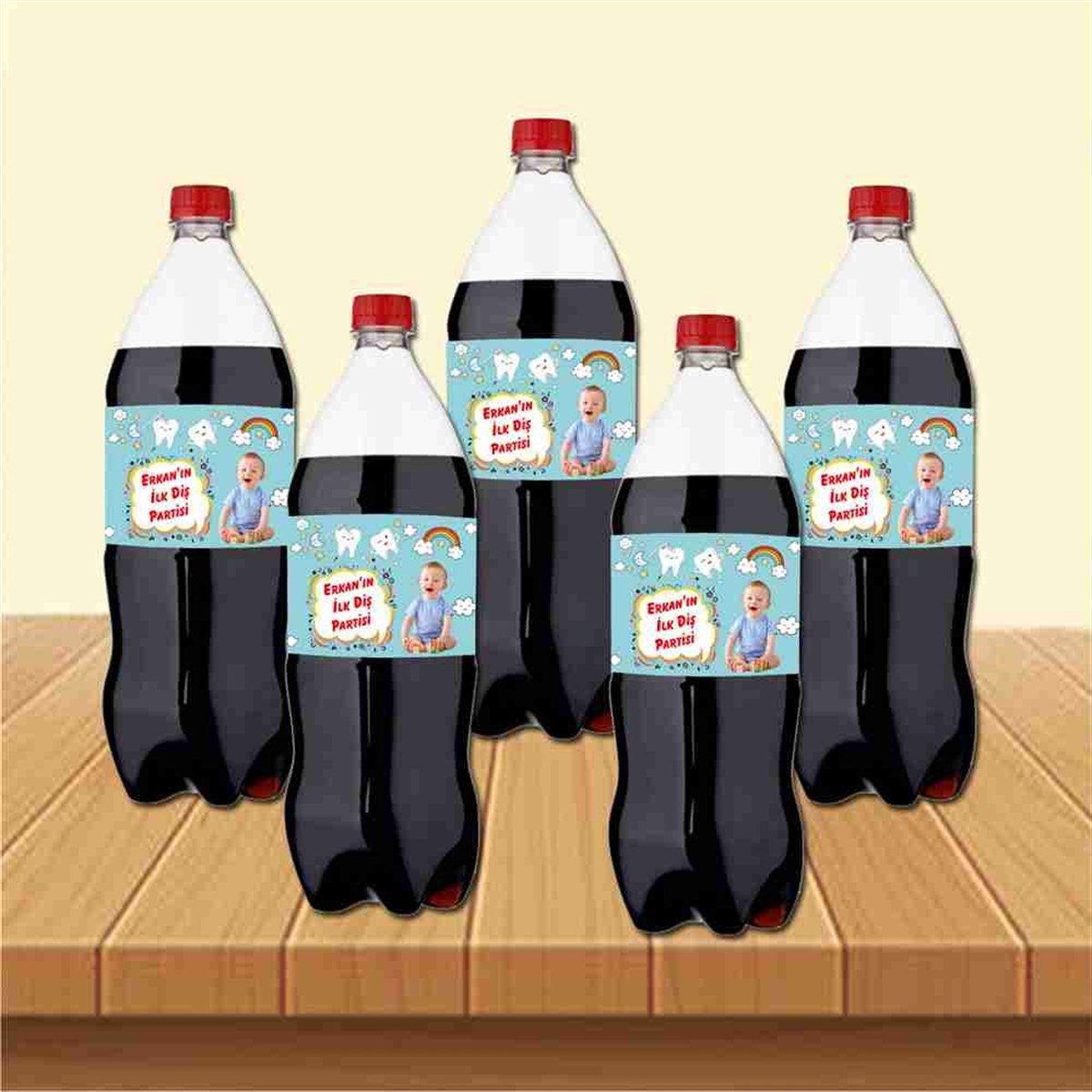 Diş Partisi Uçan Dişler Gökkuşağı Temalı Cola Şisesi Bandı 